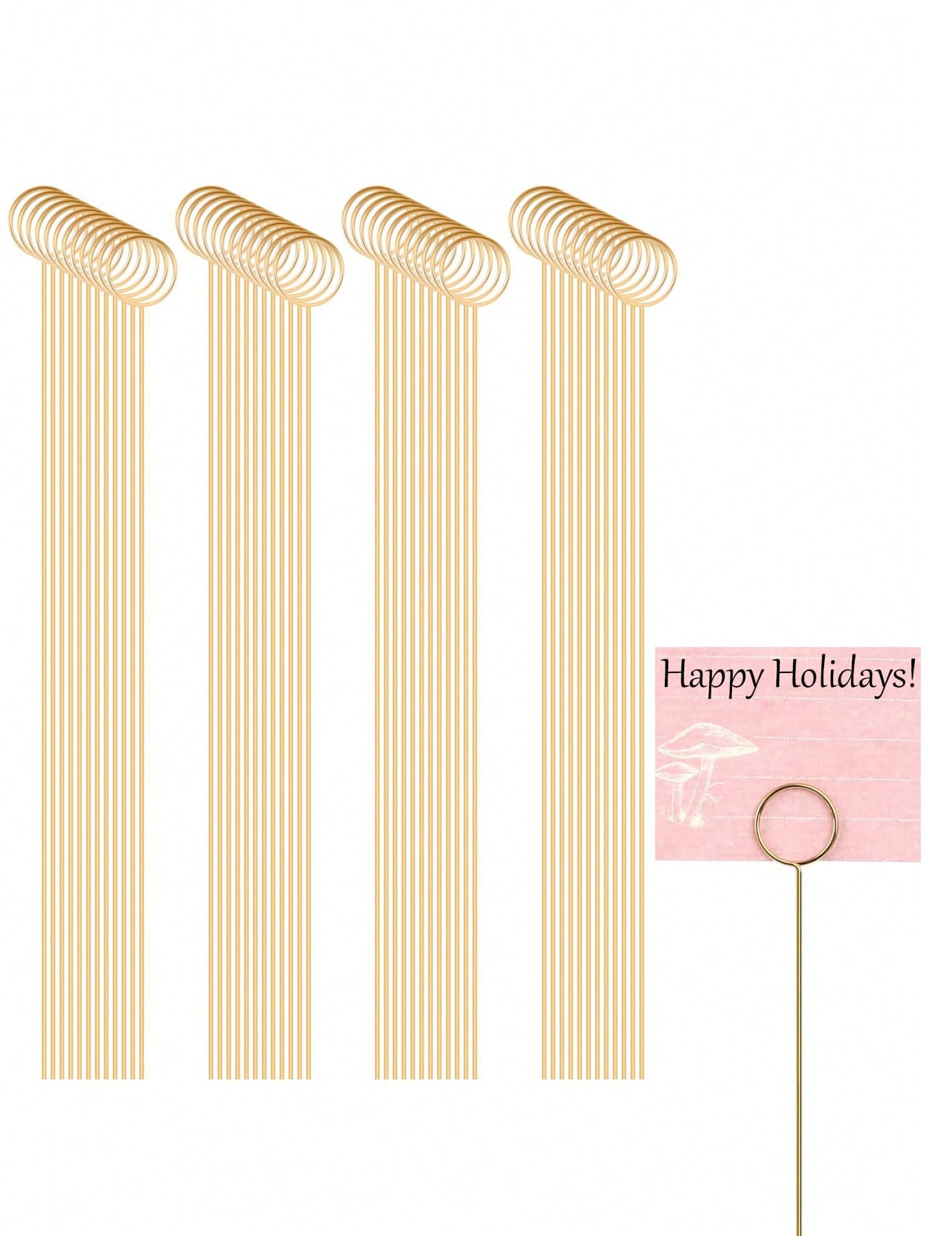 20pcs/5pcs Round Flower Bouquet Card Holder - Metal Gift Card Stand, Suitable For Australian Nut Flower Paper Leaf Packaging Cards, Wedding Centerpiece Decor, Photo Holder, Card Flower Stand, Graduation, Wedding, Mother's Day Gift Packaging Card Holder Decorations