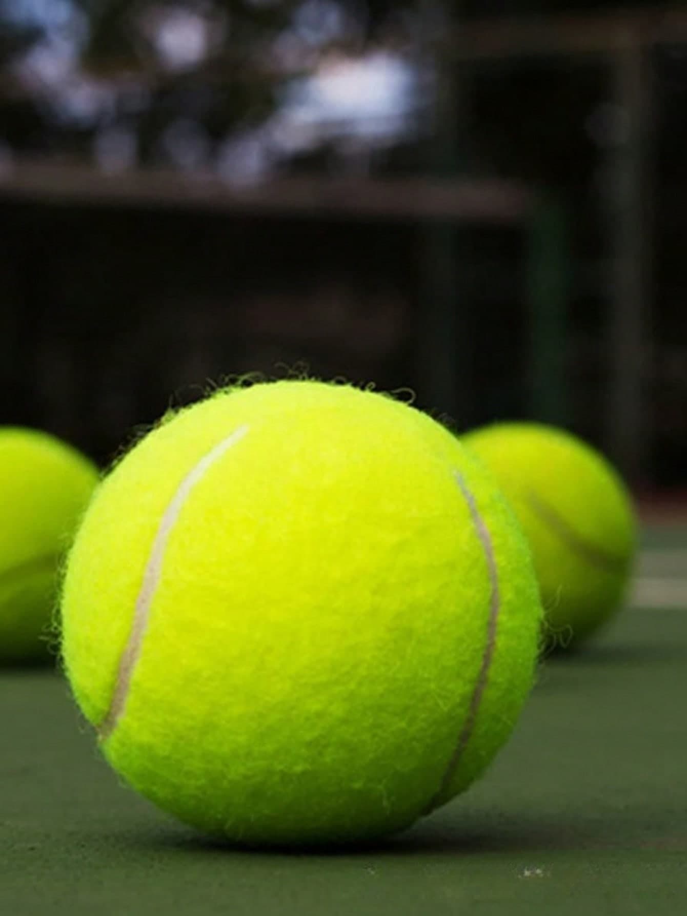 1/3/6 Pcs Of Bright Yellow-Green Tennis Balls With White Stripes, Sport Equipment With Suede Texture, Professional Training Use, Durable Design
