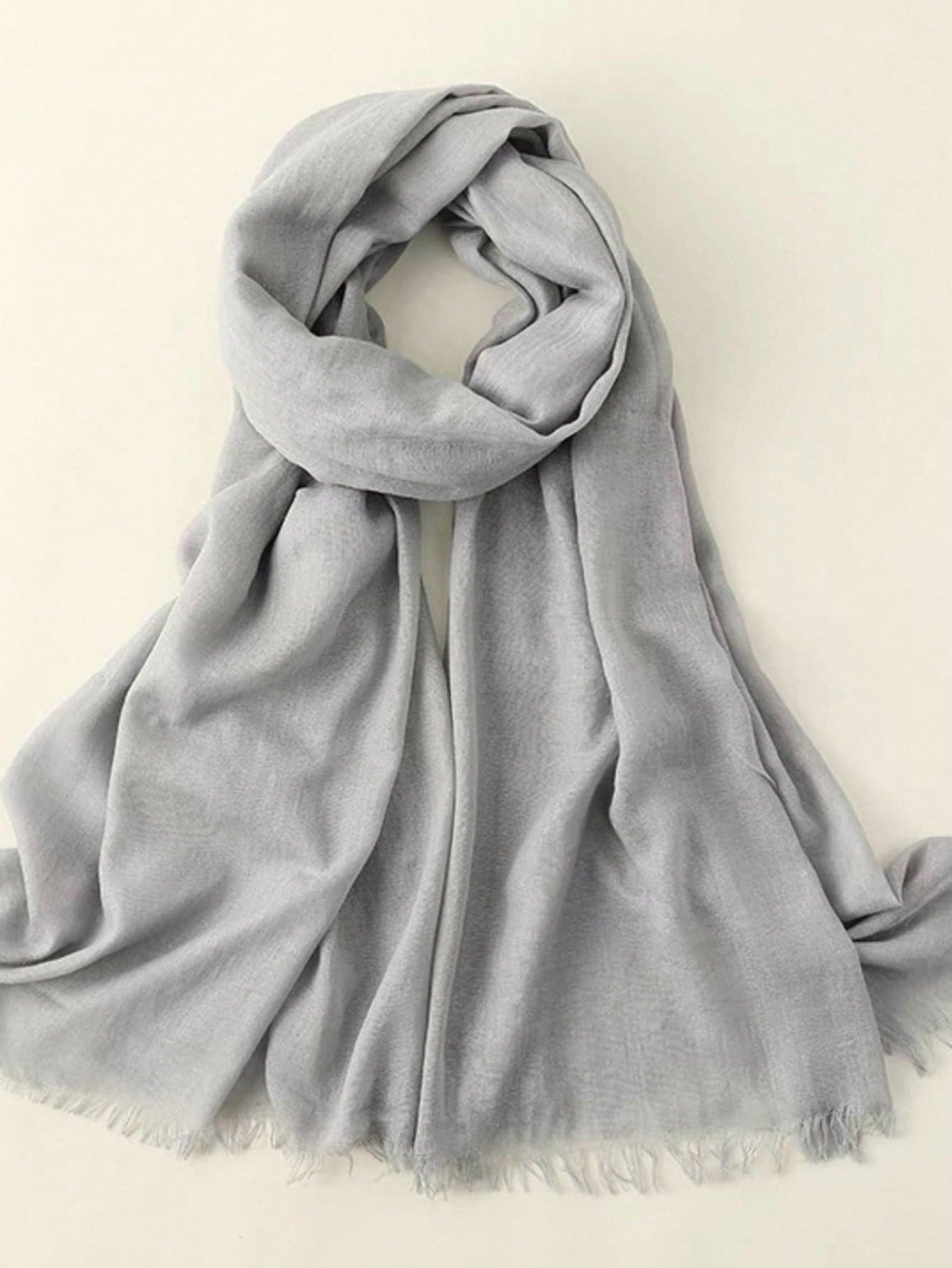 Solid Color Tassel Scarf Shawl Travel Gift Solid Color Bamboo Knot Scarf For Women 1pc