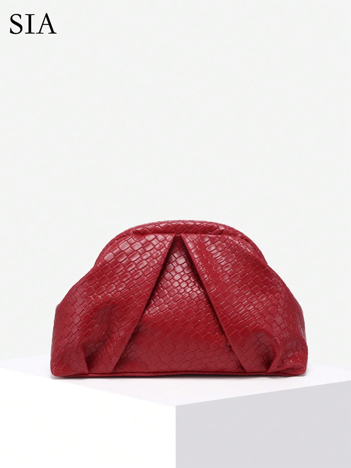 One Women's Vintage Punk Red Hippie Bohemian Ocean Faux Leather Large-Capacity Crescent Shoulder Bag, Perfect For Going Out, Parties, And Daily Wear