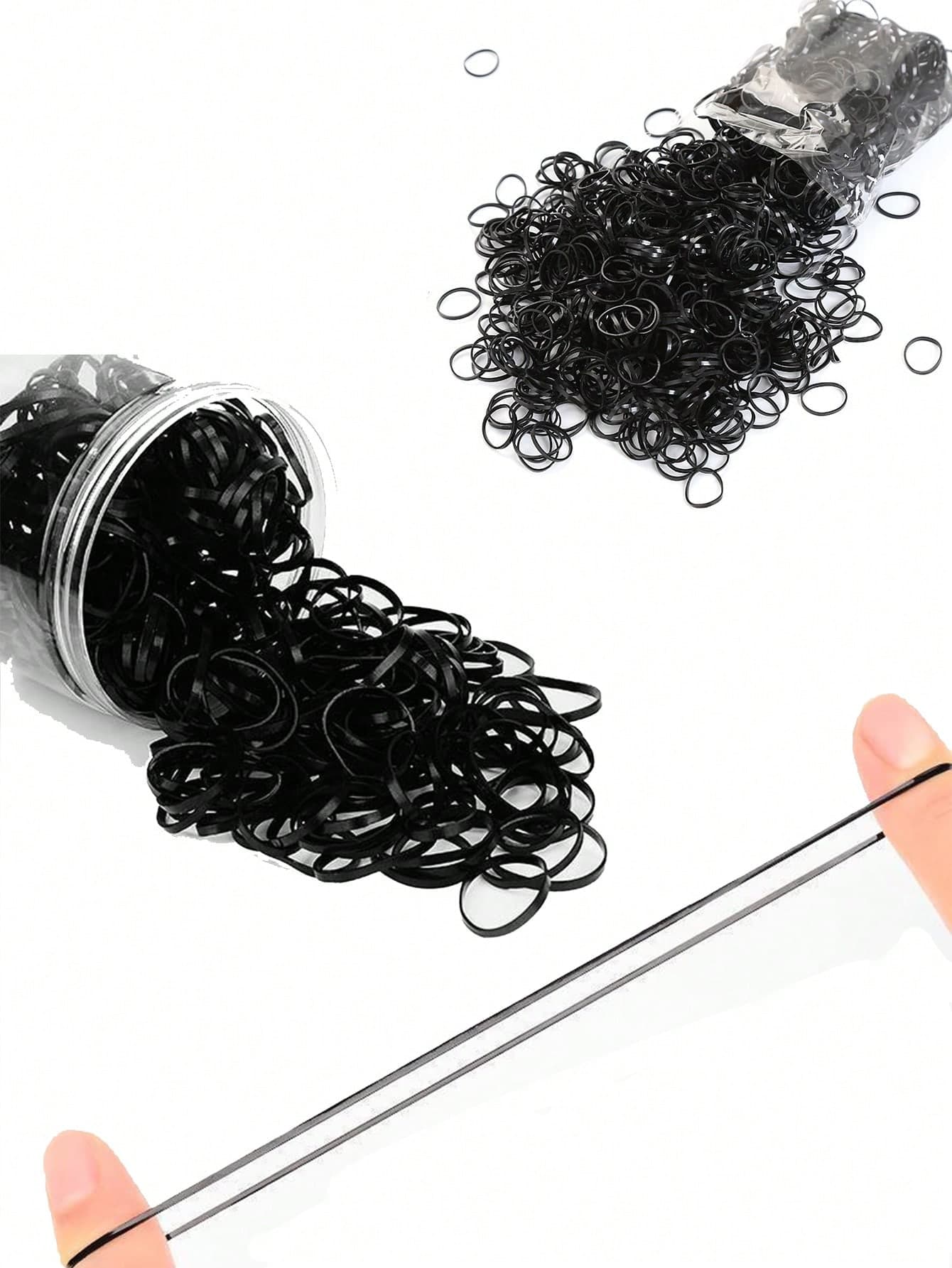 100/500/1000pcs Women's Multi-Color Hair Ties, Transparent/Black Mini Elastic Hair Ties, Disposable Small Rubber Bands, Hair Accessories