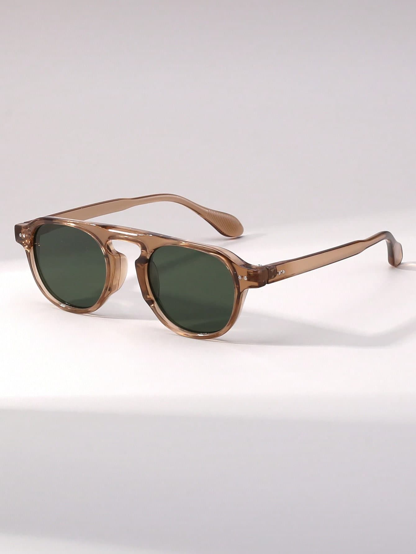 1 Pair Men's Retro Pilot Single Bridge Fashion Glasses, High Quality Fashion Versatile Outdoor Driving Beach Party Eyewear