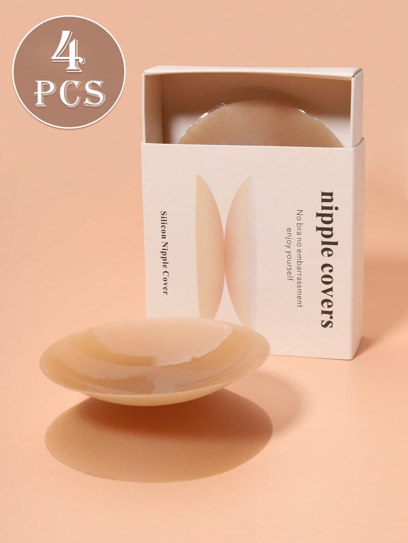 2/4pcs Ultra-Thin Reusable Nipple Covers With Gift Box, Portable Invisible Adhesive Breast Petals, Anti-Nipple Protrusion Pads, Lingerie Accessories, Suitable For Wedding