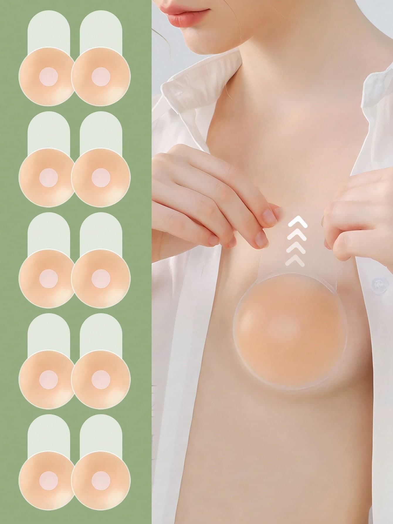 10Pcs Reusable Lifting Silicone Nipple Pasties, Thin Invisible Anti-Show Bra For Wedding Dresses