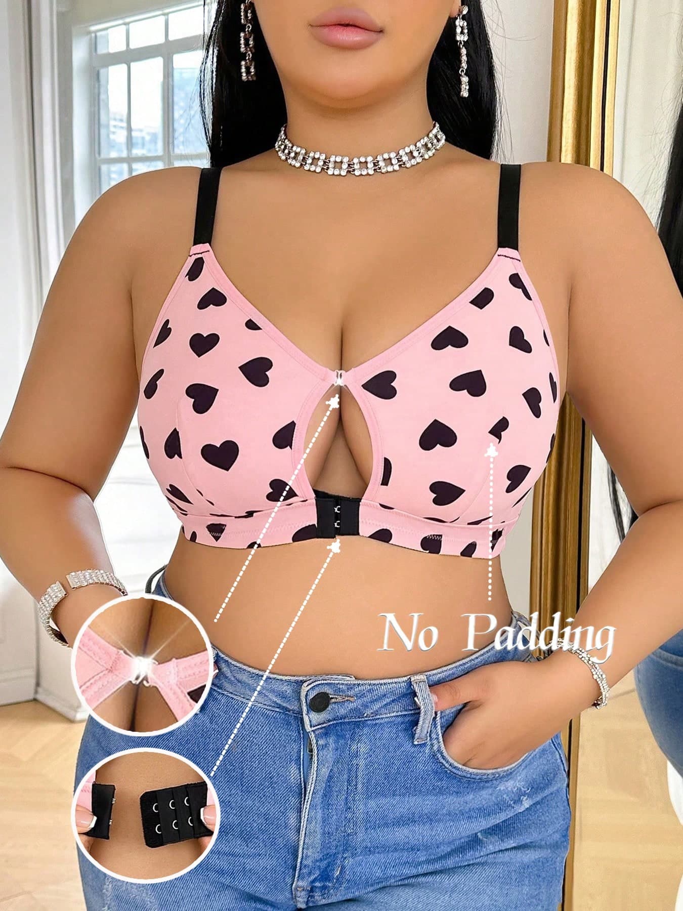 Comfortable Front Closure Wireless Plus Size Bra For Women