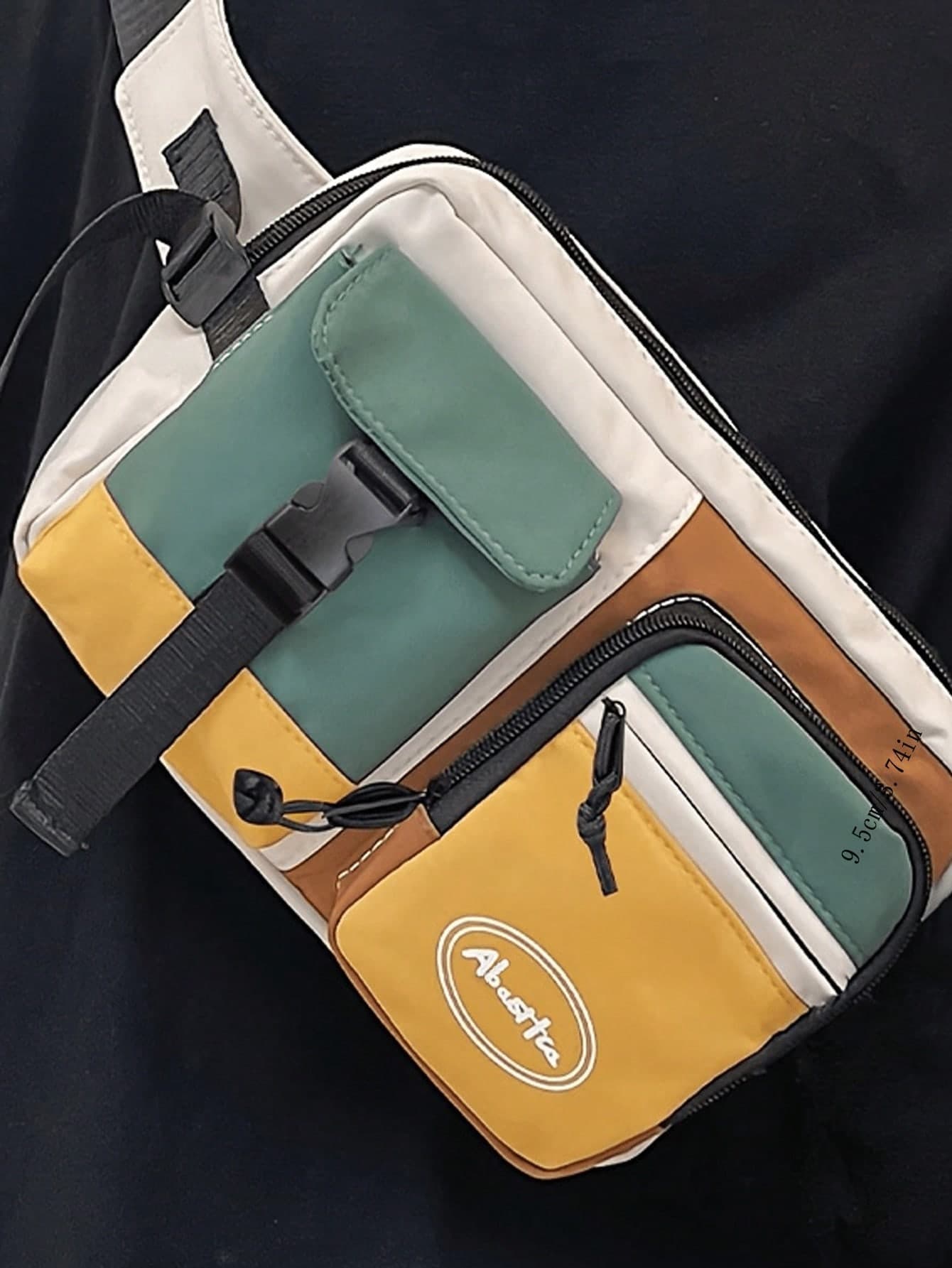 Seka Paul Men's Release Buckle Decoration Color Blocked Shoulder Bag Chest Bag Waist Bag Travel Work Sports Vacation Essential Lightweight Anti Theft Fashion