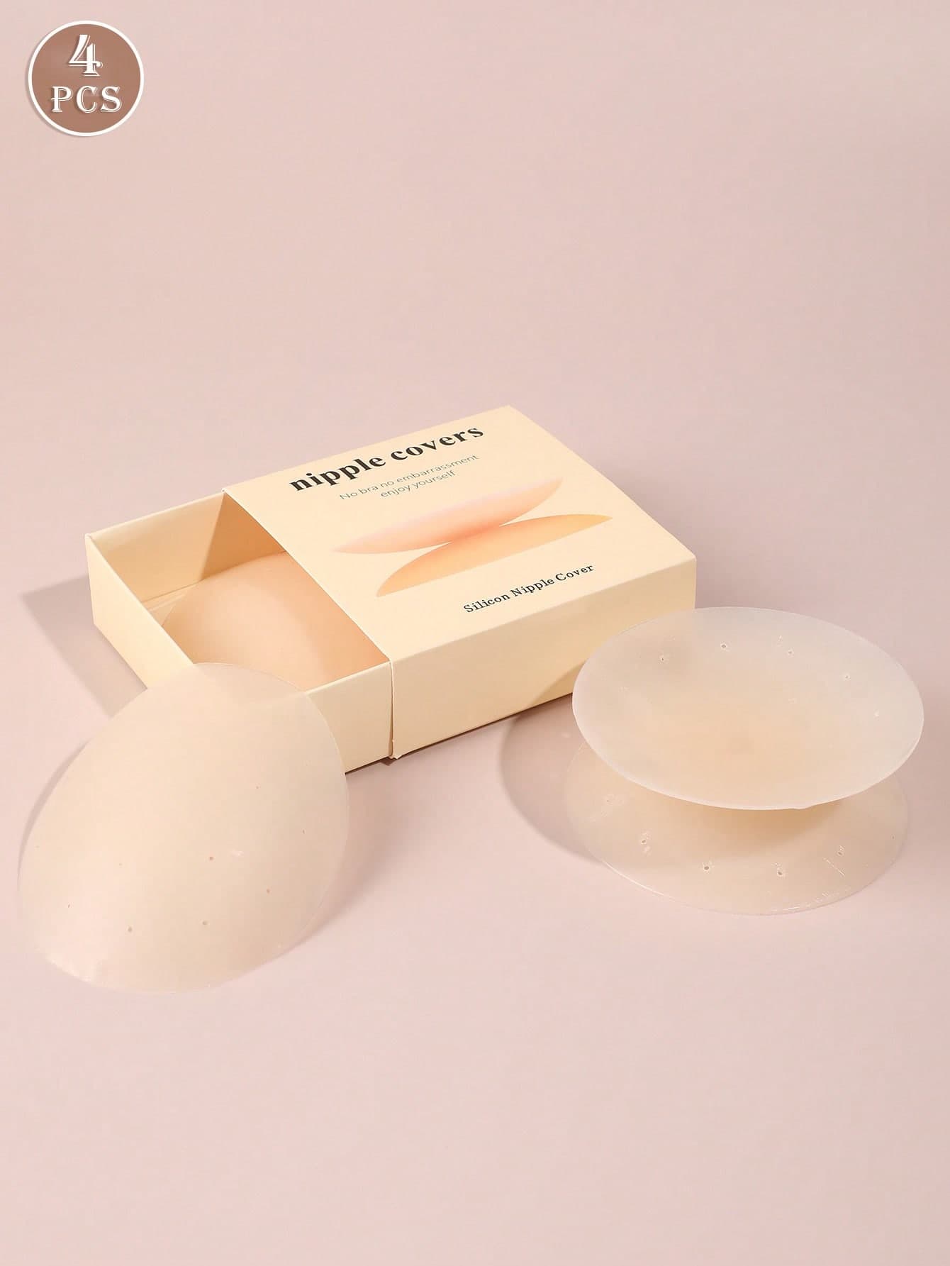 2/4pcs Ultra-Thin Reusable Nipple Covers With Gift Box, Portable Invisible Adhesive Breast Petals, Anti-Nipple Protrusion Pads, Lingerie Accessories, Suitable For Weddings