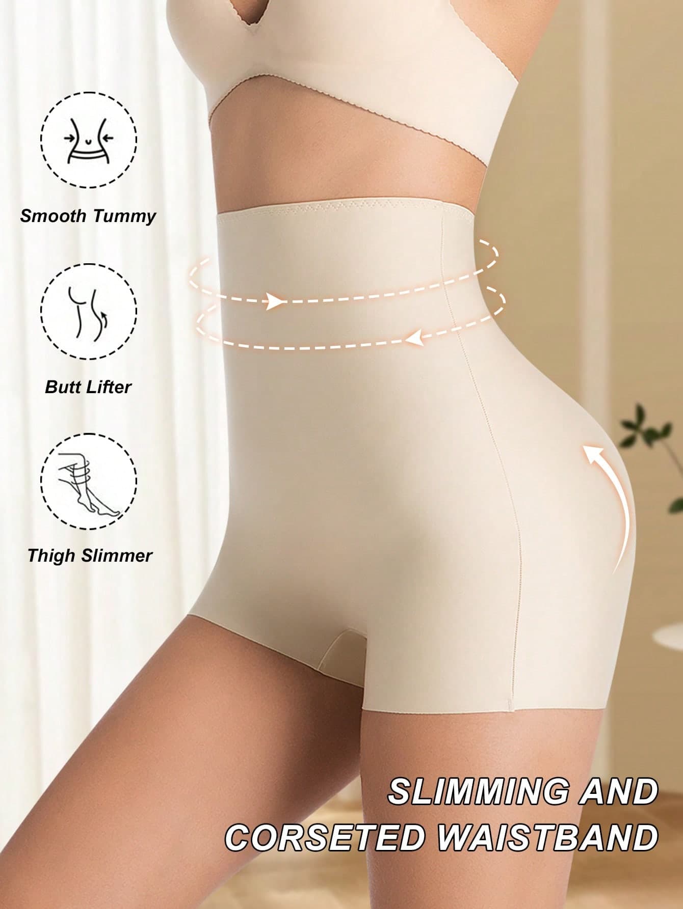 New Fashionable & Comfortable High Waist Shaping Seamless Tummy Control Panties, Butt Lifting Slimming Shorts For Women