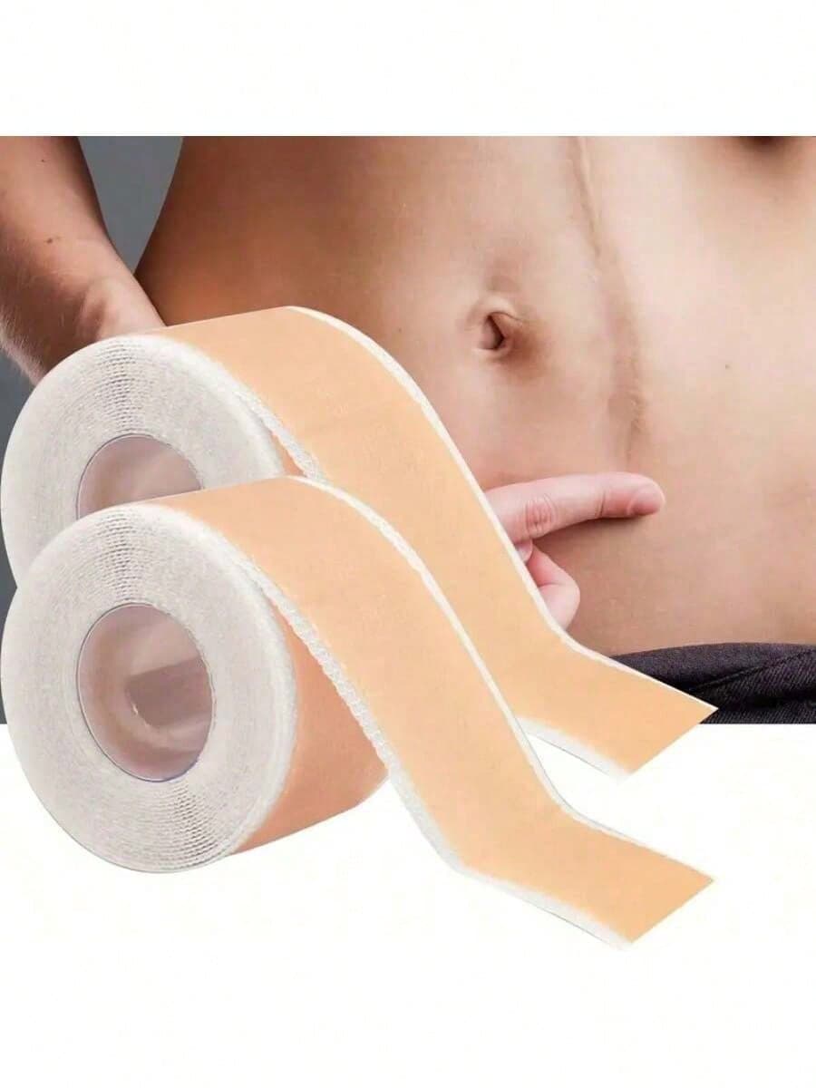 2 Rolls Low Allergy Silicone Scar Cover Tape - Gentle, Washable, Reusable, Soft, Breathable, Waterproof Silicone Scar Patch, Effectively Conceals Scars