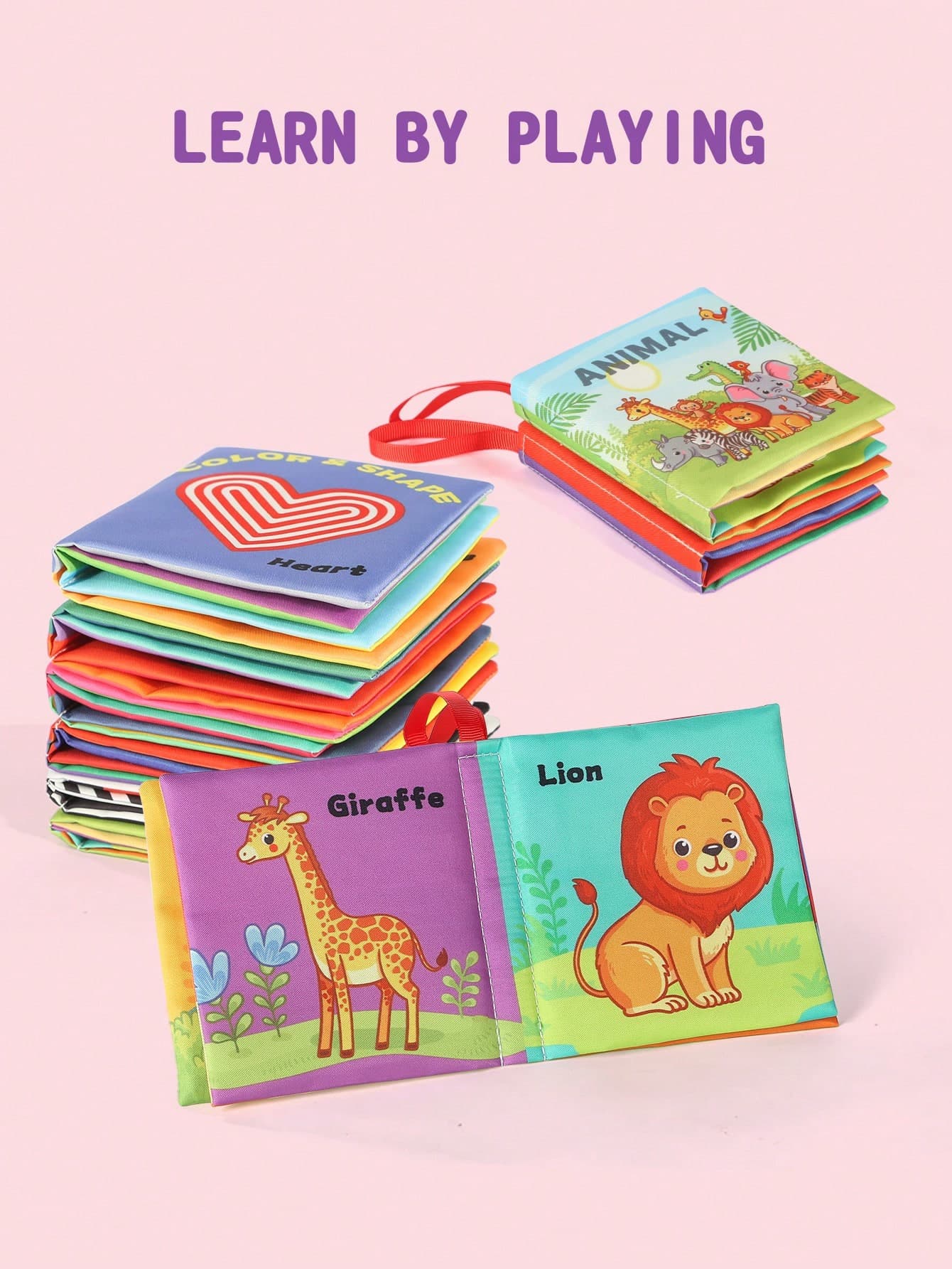 6pcs Untearable Cloth Books Cognitive Cloth Books Fruit Animal Educational Toys, Promote Early Learning And Cognitive Development Cloth Books Birthday Gifts, Carnival Gifts Toy Set, Baby Sensory Books Baby Toys Baby Cloth Books Baby Cognitive Books Boys Girls Thanksgiving Halloween Christmas Children's Day Gifts