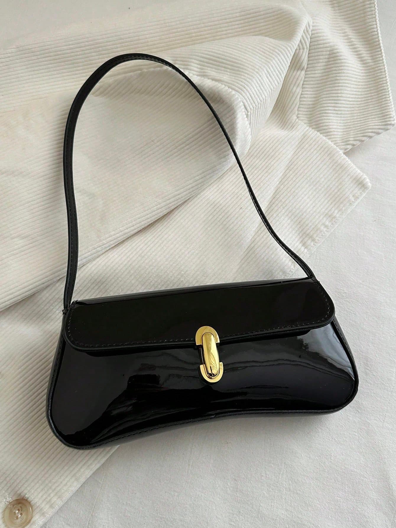 Women's Retro Faux Leather Flap Decor Underarm Shoulder Bag, Suitable For Dates, Outings, Parties And Other Occasions