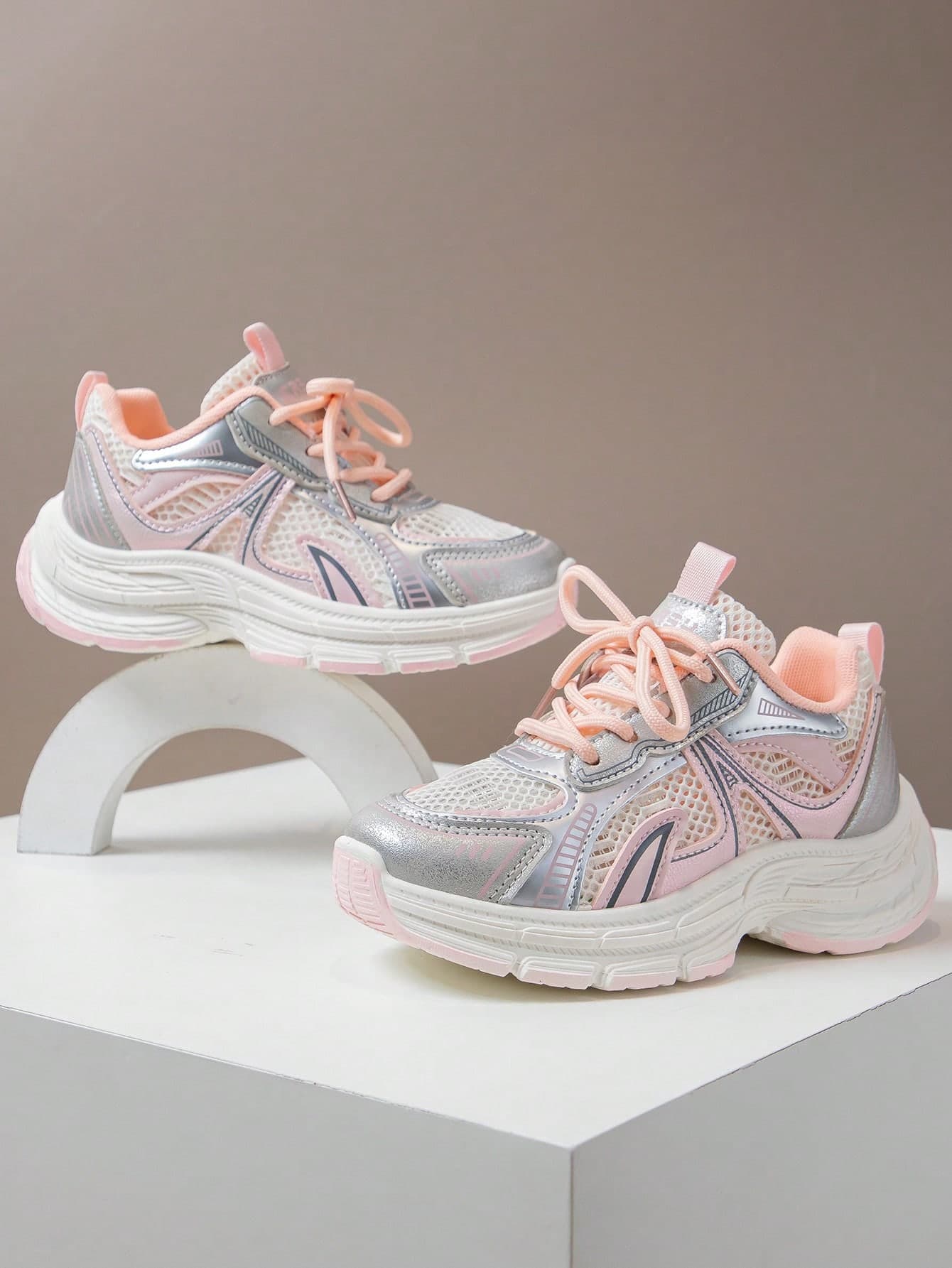 1 Pair Spring Breathable Mesh Children's Sports Shoes, Girls Lightweight Casual Vulcanized Shoes, Boys Anti-Slip Running Sneakers,