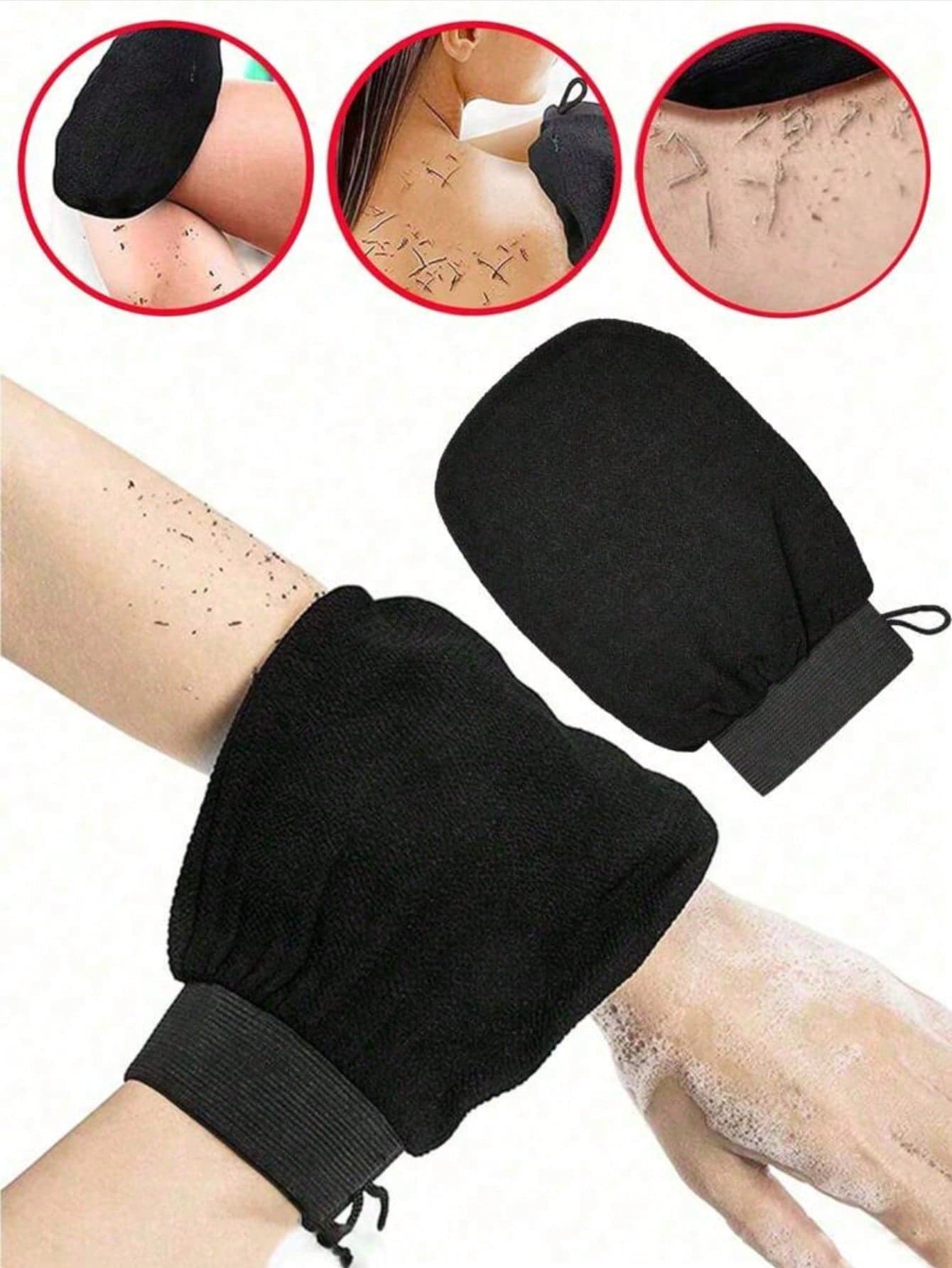 4/2/1 Pcs Exfoliating Body Scrub Gloves, Double-Sided Body , Suitable For Spa, Massage And Body Exfoliation, Ideal For Removing Dead Skin, Includes Multi-Color Deep Cleaning Bath Towels