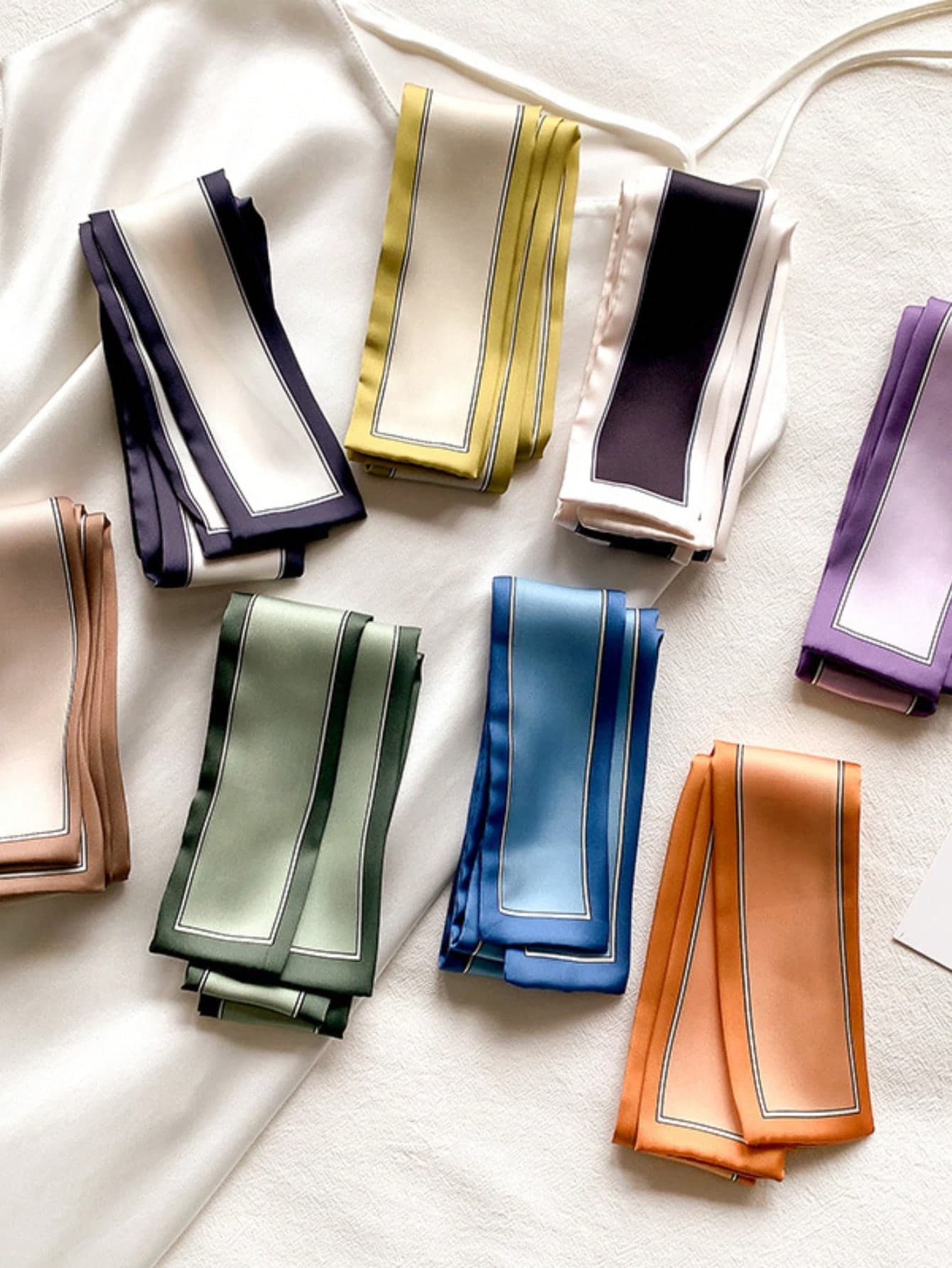 8pcs Solid Color Scarves For Women, Versatile Fashion Accessory & Headwear, Suitable For Daily Use For Dress