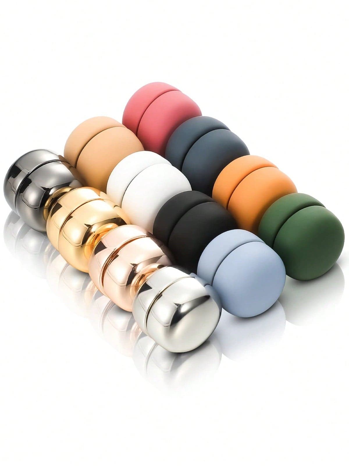 8pcs Magnetic Scarf Clips, Classic Round Glossy & Matte Secure Scarf Pins, Colorful Multi-Purpose Clips Suitable For Women's Clothing & Scarves, Small Scarf Clips With Magnets For Dresses