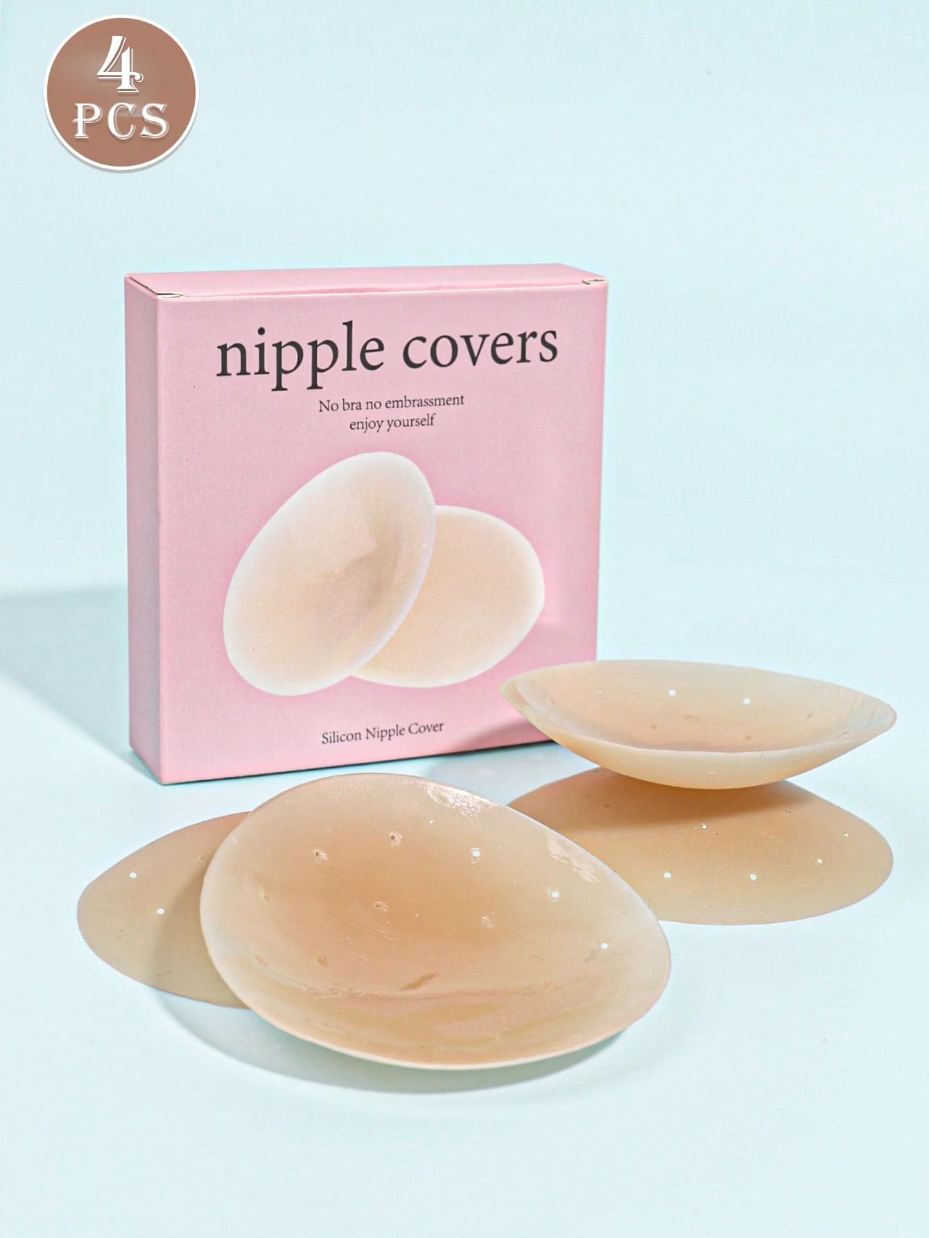 Reusable Women's Summer Ultra-Thin Silicone Breathable Nipple Cover, Invisible Bra, Sticky Bra, Strapless Bra, Washable