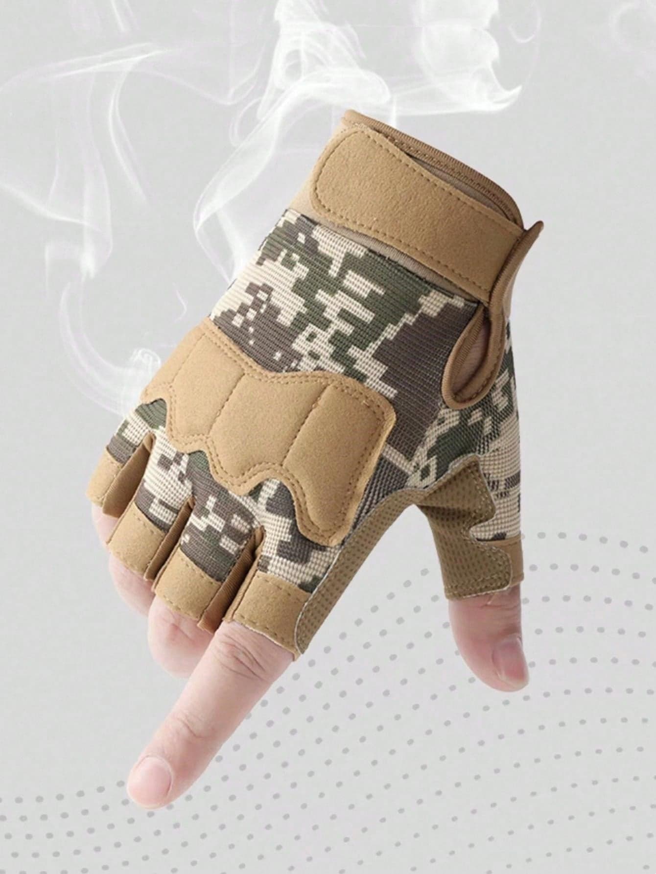 1 Pair Men's Half Finger Gloves, Outdoor Sports Tactical Gloves, Motorcycle Cycling