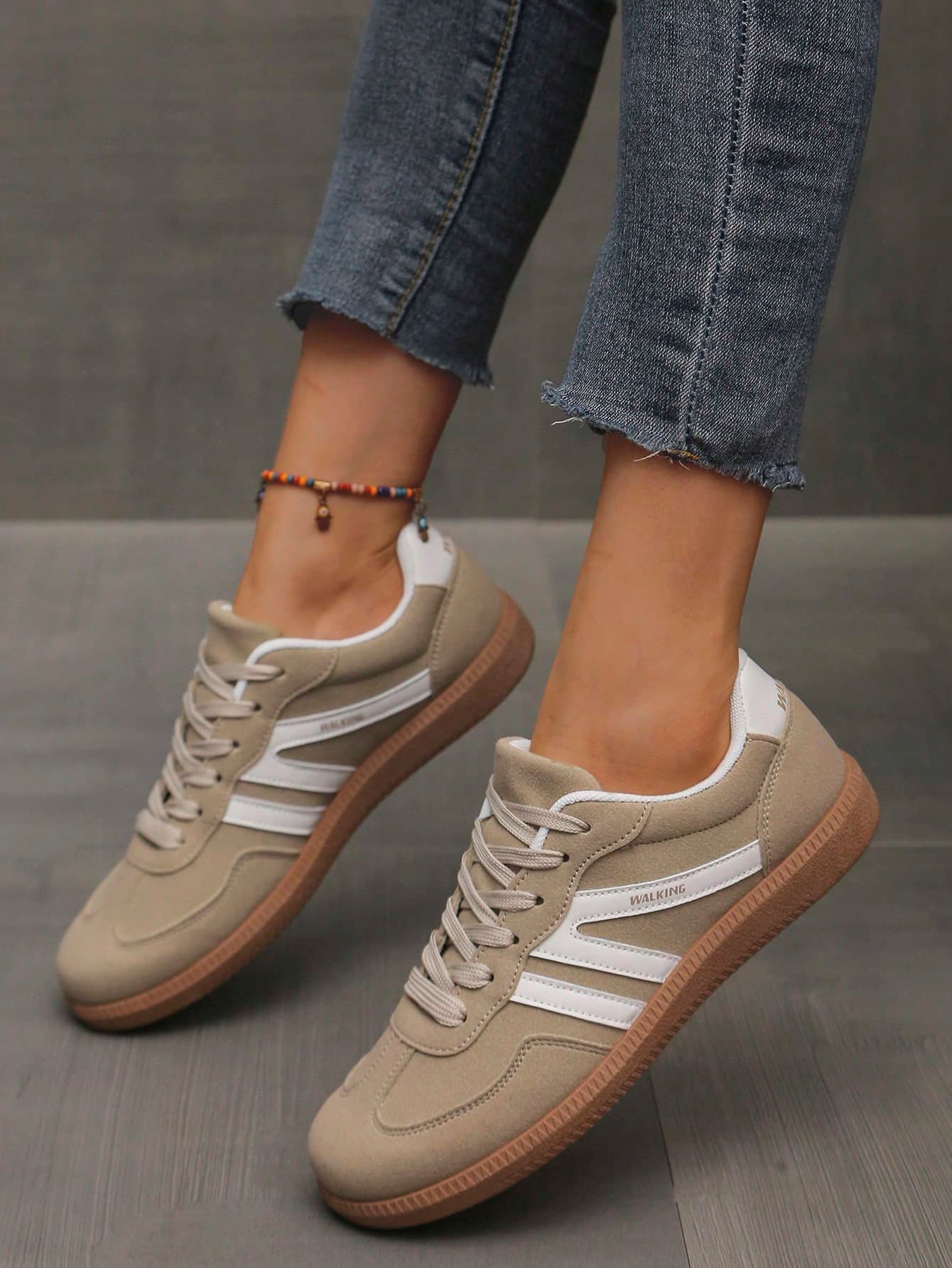 Hidkat Women's Casual Soft Flat Slip-On Outdoor Sport Shoes With Color Blocking, Lightweight & Anti-Slip, Spring Autumn Season