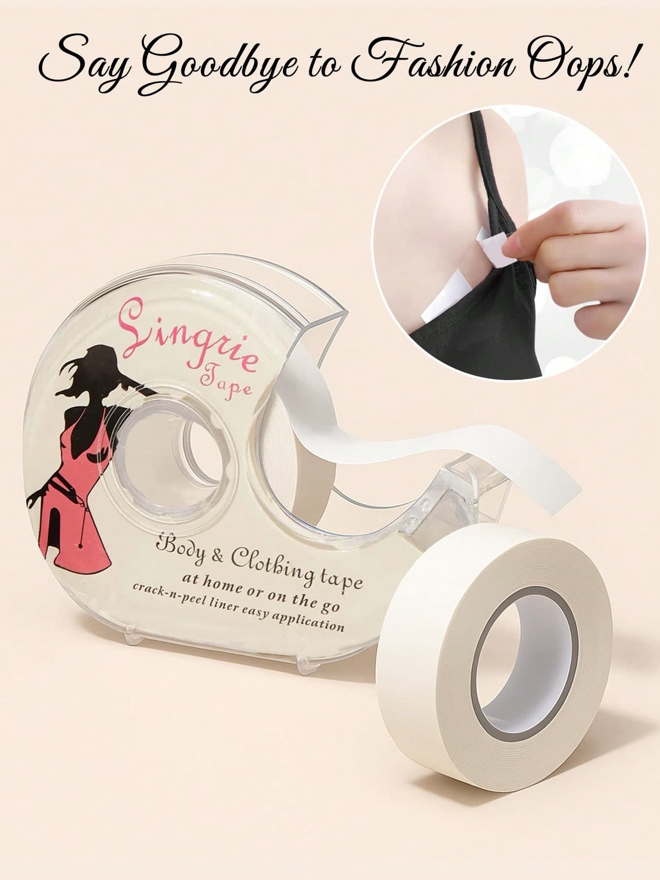 2 Rolls Of Waterproof Double-Sided Tape, Strong Fixing All Day Long, Transparent Invisible Design, And Transparent, Suitable For Fixing The Chest And Clothing On The Neckline To Prevent Exposure