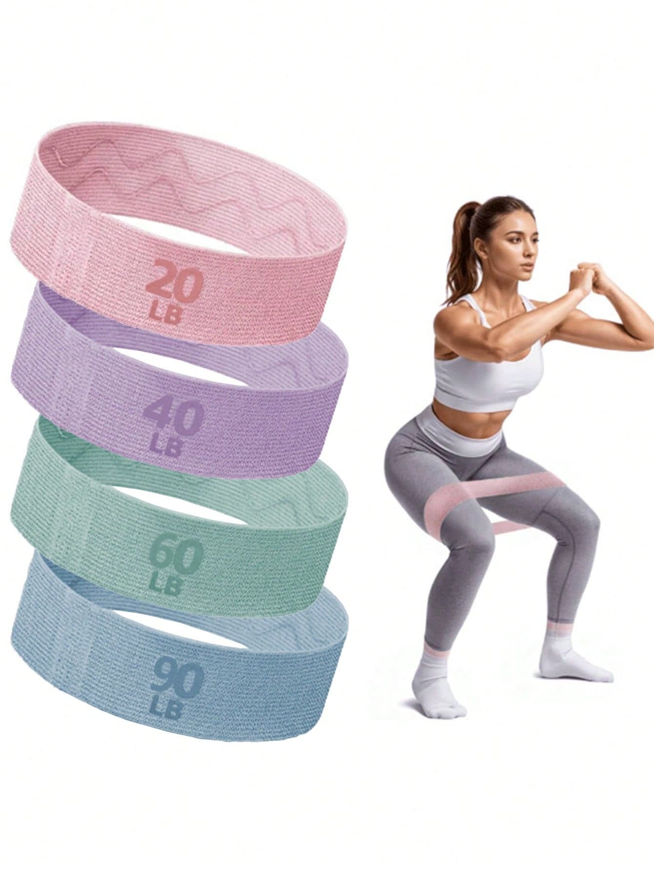 Fabric Resistance Bands, Exercise Resistance Bands For Legs And Glutes Yoga Pilates Rehabilitation, Fitness Elastic Bands