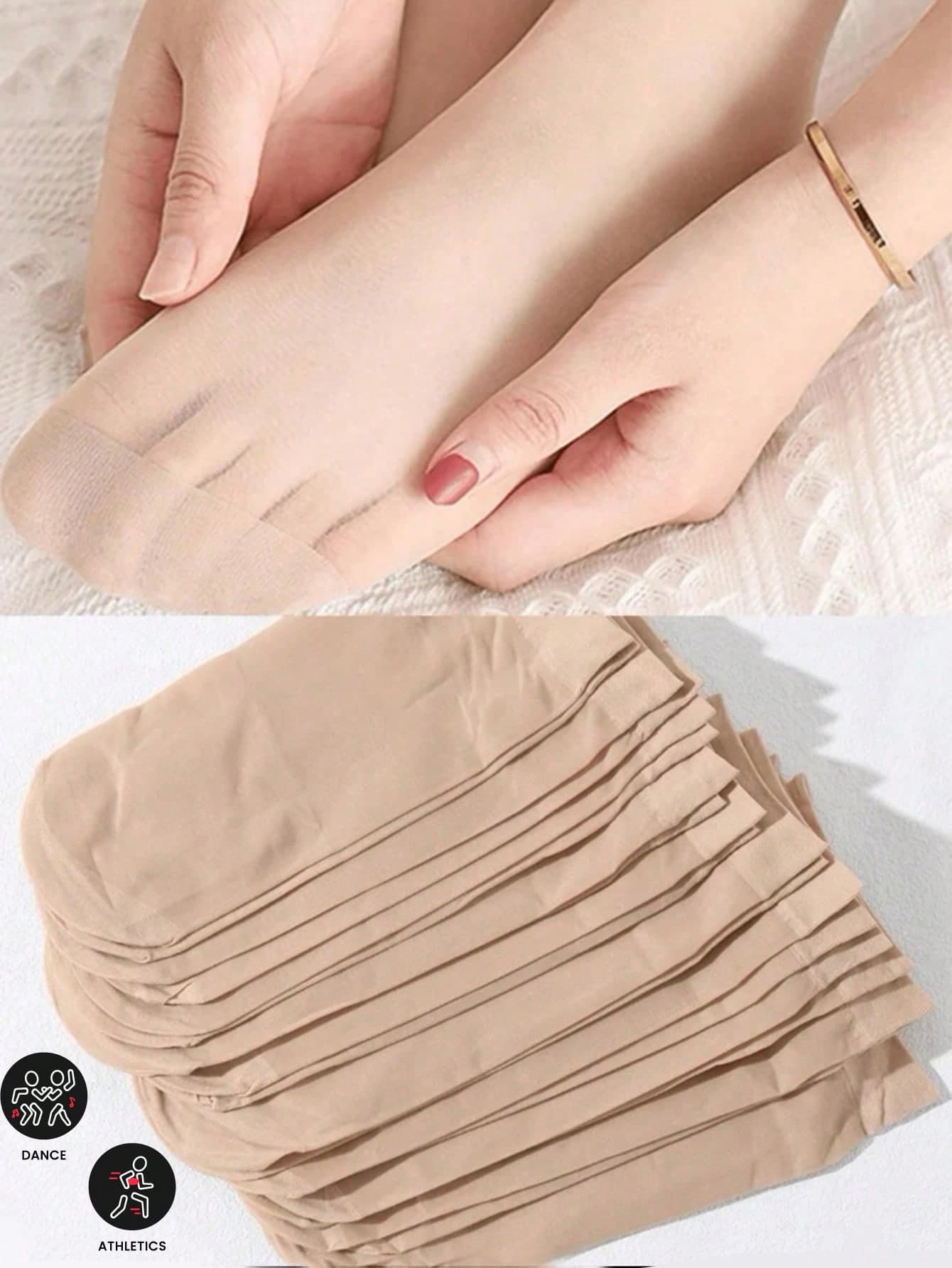 [Quantity]Pcs Women Solid Color Crew Neck Socks, Daily Life And Casual Wear, Knitted Fabric, Solid Color, Durable, Soft Thick Loose, Hand Wash - For Spring And Autumn, Polyester Net Socks