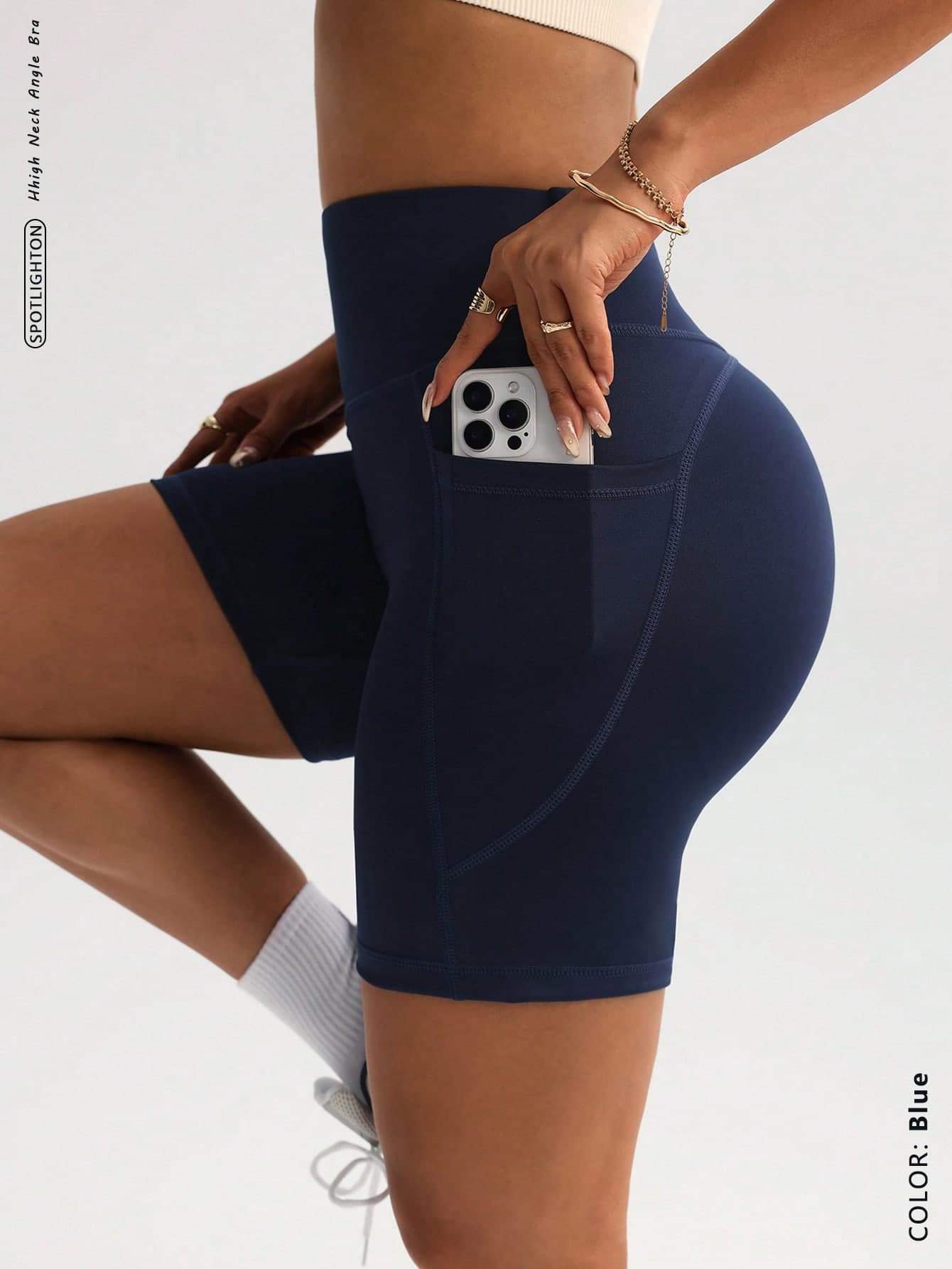 FWH Women's Fashion Elastic Casual Elegant Sports Fitness Shorts - Spring/Summer Versatile Retro Minimalist Slimming High Waist Comfortable Running Street Style All-Match Upgraded Version (With Pockets/Sexy Butt-Lifting Peach Butt Yoga Shorts) Elegant Retro Sports Shorts | Spring/Summer Versatile All-Match Upgraded Version, High Waist Elastic Design, Minimalist Slimming, Comfortable Fit. Sexy Butt-Lifting Cut, With Practical Pockets