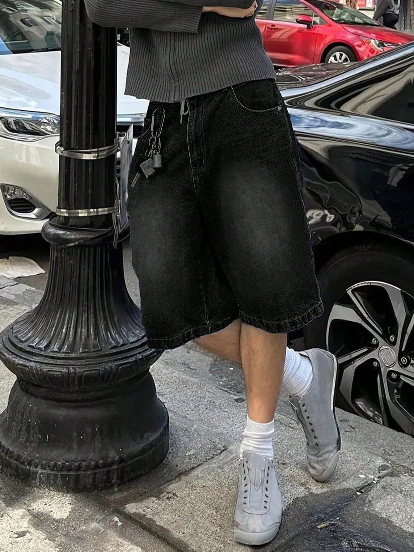 Teen Boys' Vintage Washed Loose Denim Shorts