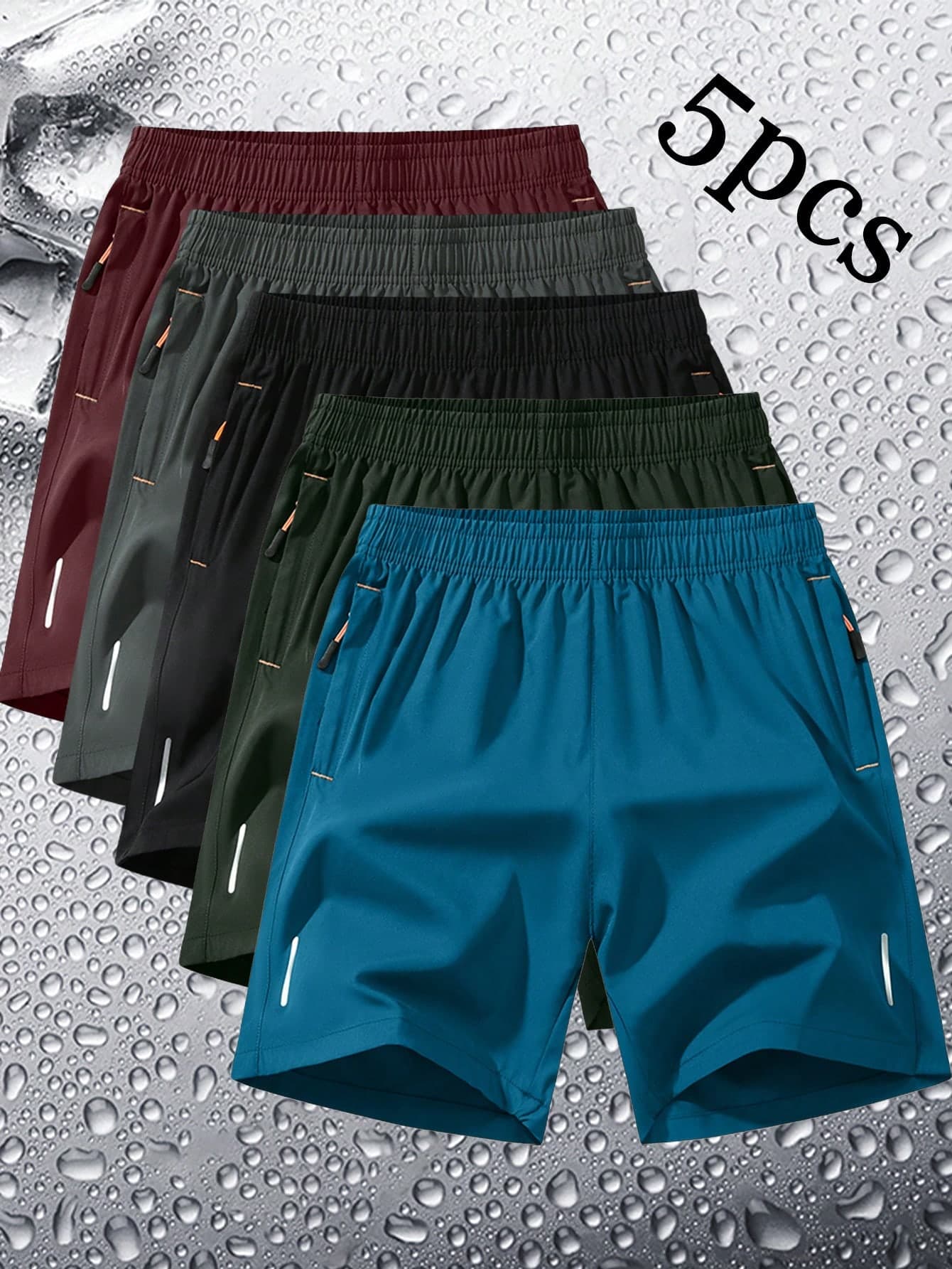5pcs/Pack Men's Sports Fitness Shorts, Casual Running Quick-DryBermuda Shorts, Butt-Lifting Shaping Pants