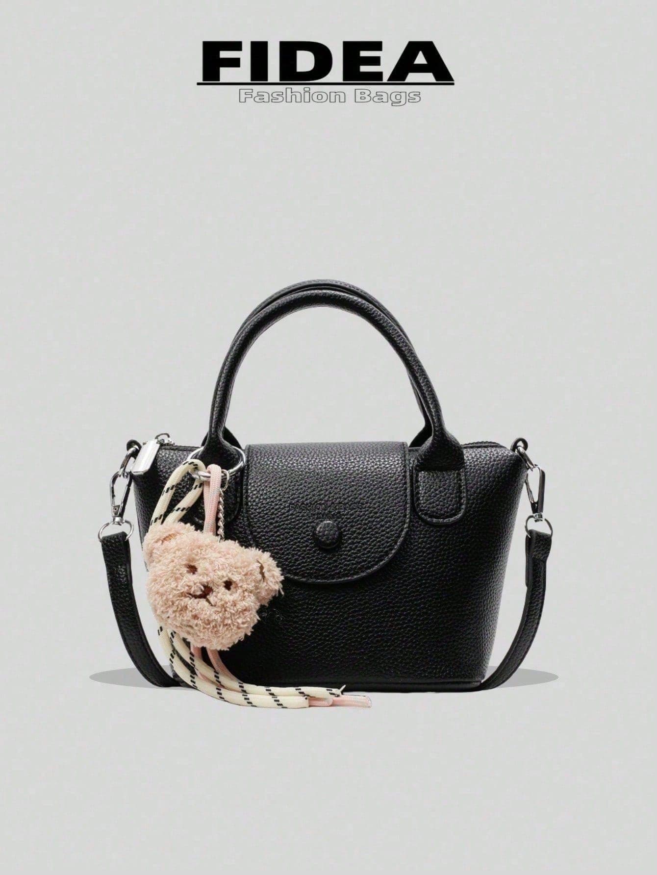 New Fashionable Women Tote Bag, Solid Color Simple PU Dumpling Shape Bag With Sophisticated High-End Vibe, Rope Pendant, Suitable For Dating, Shopping, Versatile And Refined