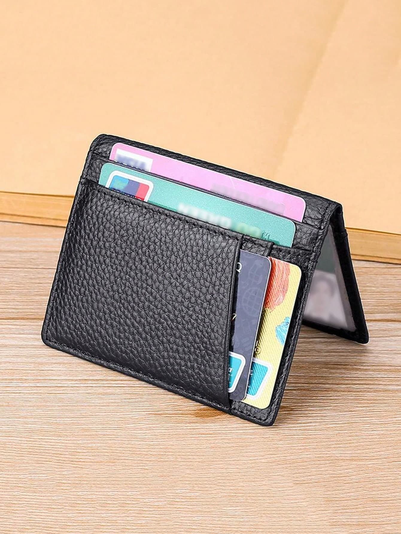 YUECMIE Ultra-Thin Soft Wallet, PU Mini Credit Card Holder Wallet, Ultra-Thin Small Card Case, Men's Wallet, Mini Wallet, Card Holder