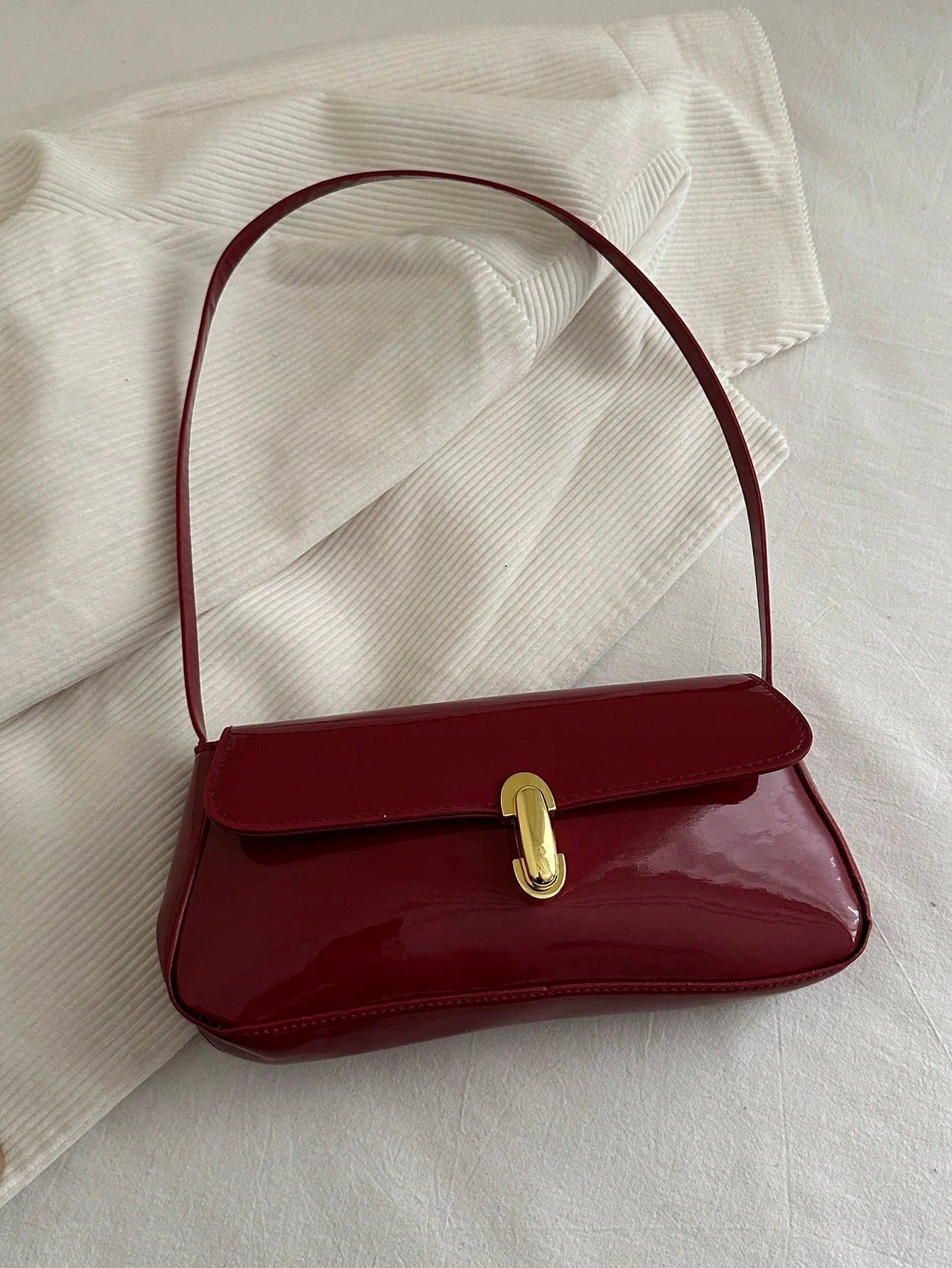 Livesso Women's Retro Faux Leather Flap Decor Underarm Shoulder Bag, Suitable For Dates, Outings, Parties And Other Occasions