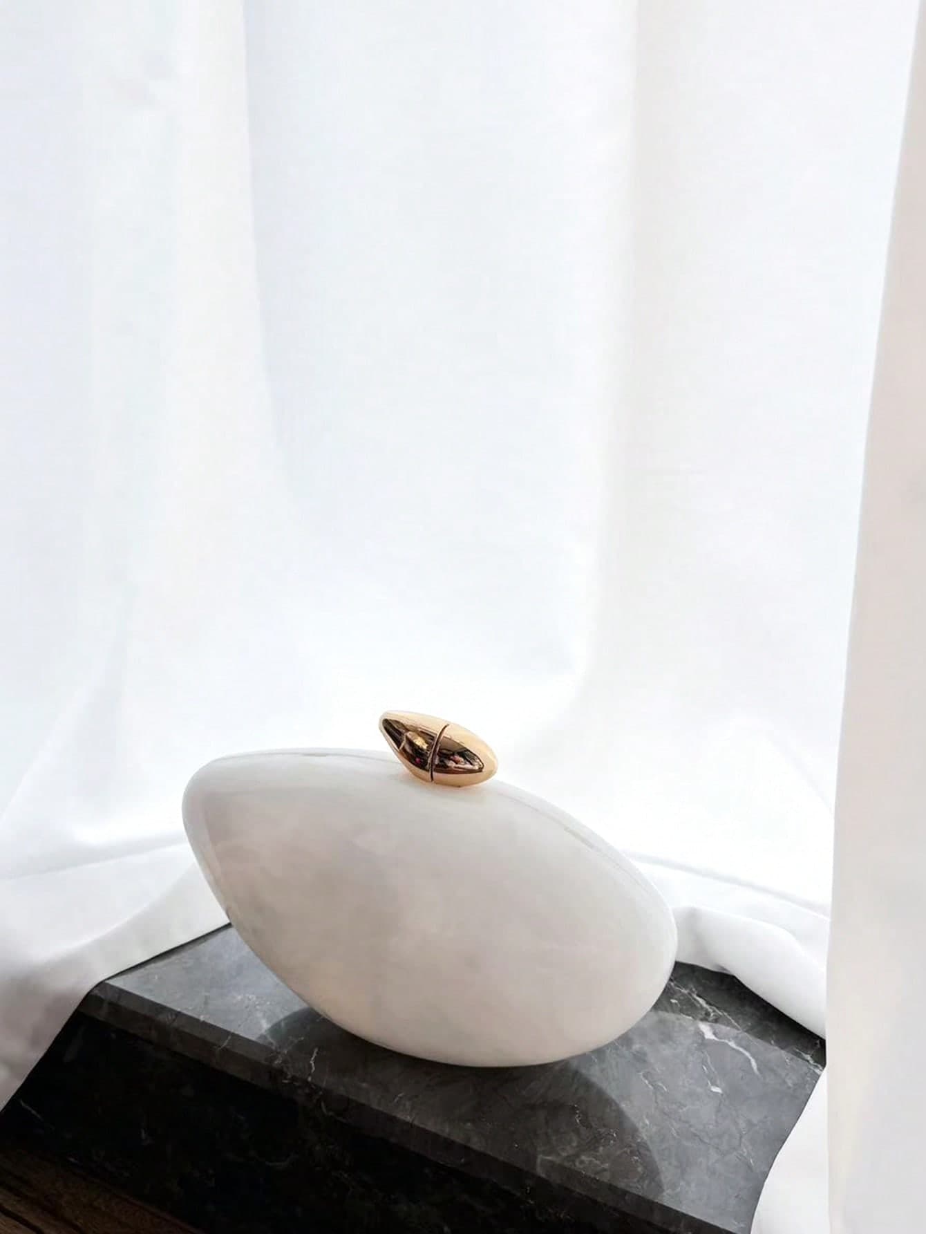 1 Pc White Marble Shaped Box-Style Bag With Metallic Chain, Vintage Elegant Women's Evening Dress Party Clutch, Japanese Style Lady Handbag, Party Bags,Perfect For Party Wedding Prom Dinner/Banquet Matching With Holiday Party Dress Evening Dress & Sequin Dress, Party Bags