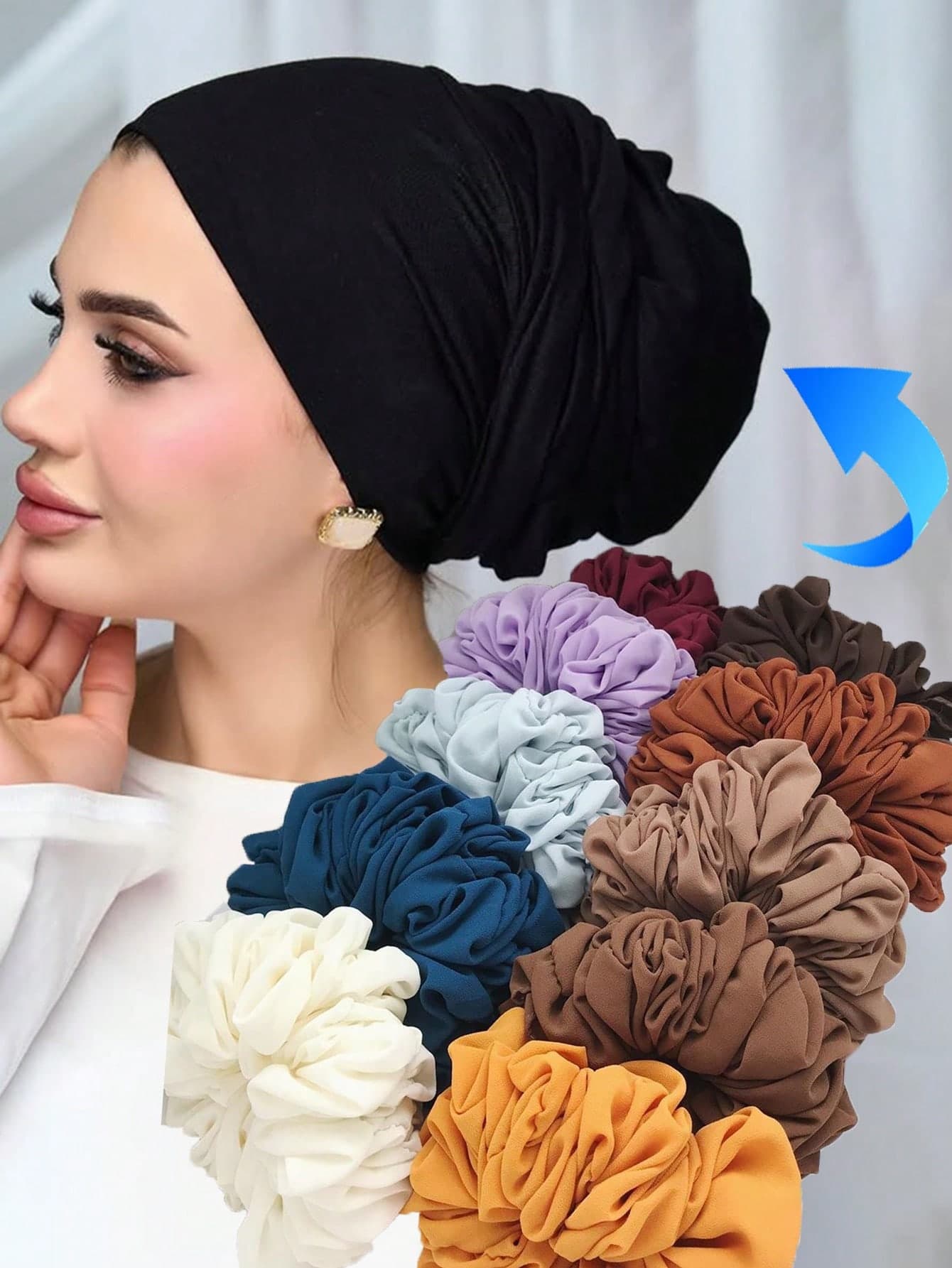 1pc Women's Chiffon Lined Solid Color Hair Scrunchies, Hair Accessories Hijab,Scarf,Beach,Holiday,Accessories,Travel Essential