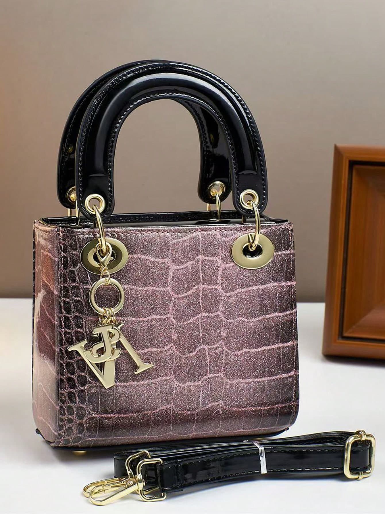 Luxury Crocodile Embossed Tote Bag - Women's Fashion Handbag, Shoulder Bag, Crossbody Bag