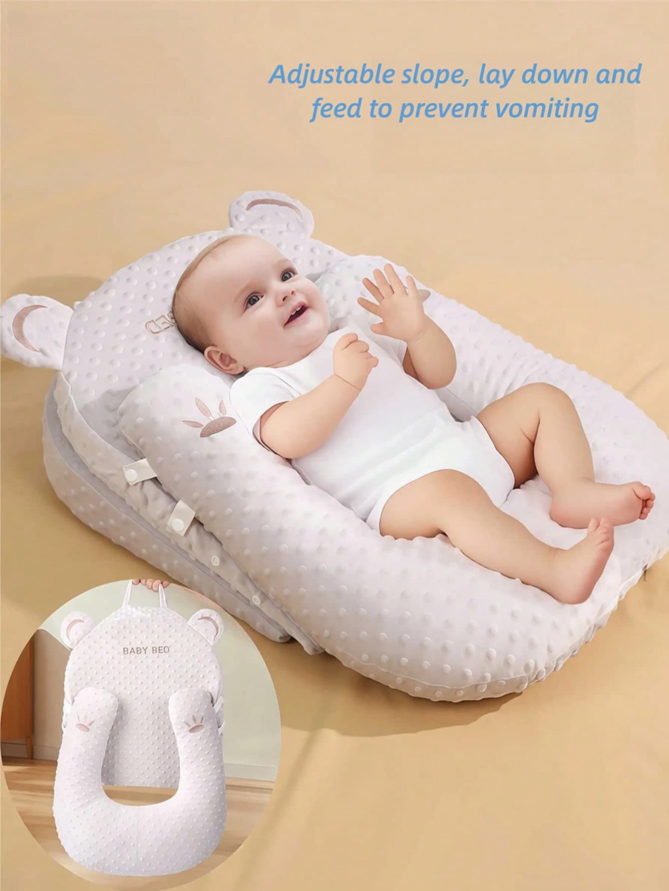 3pcs/Set Newborn 0-3 Years Old Anti-Spit Milk Inclined Pillow, Breathable Infant Anti-Choking Milk Overflow Feeding Pillow (Please Check Product Size Suitability Before Purchase)