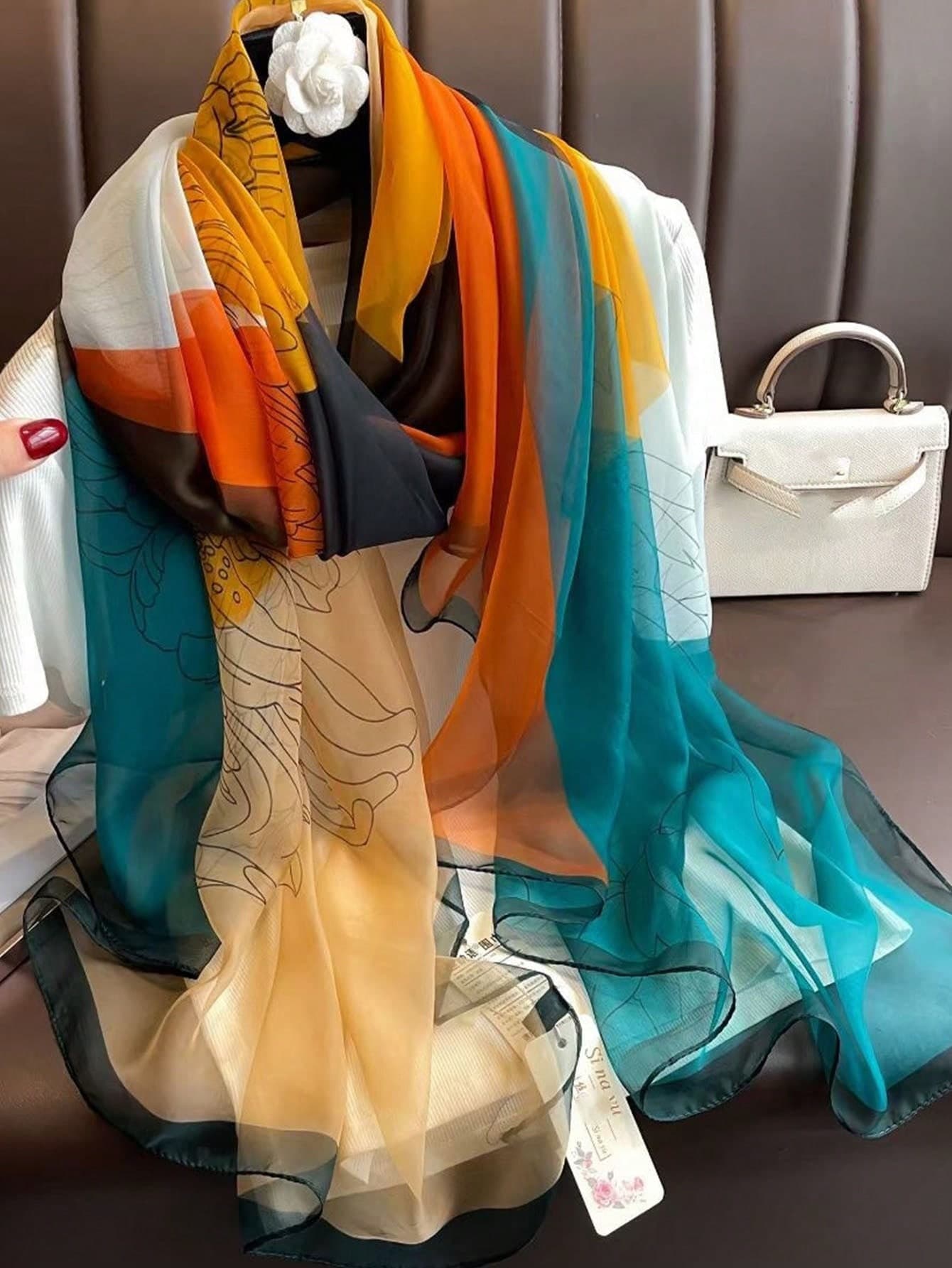 1pc Women's Chiffon Scarf, Suitable For Outdoor Activities, Leisure And Decoration. Bandana, Hair Tie, Headband - An Ideal Choice To Accessorize Yourself For Dress,Beach,Holiday