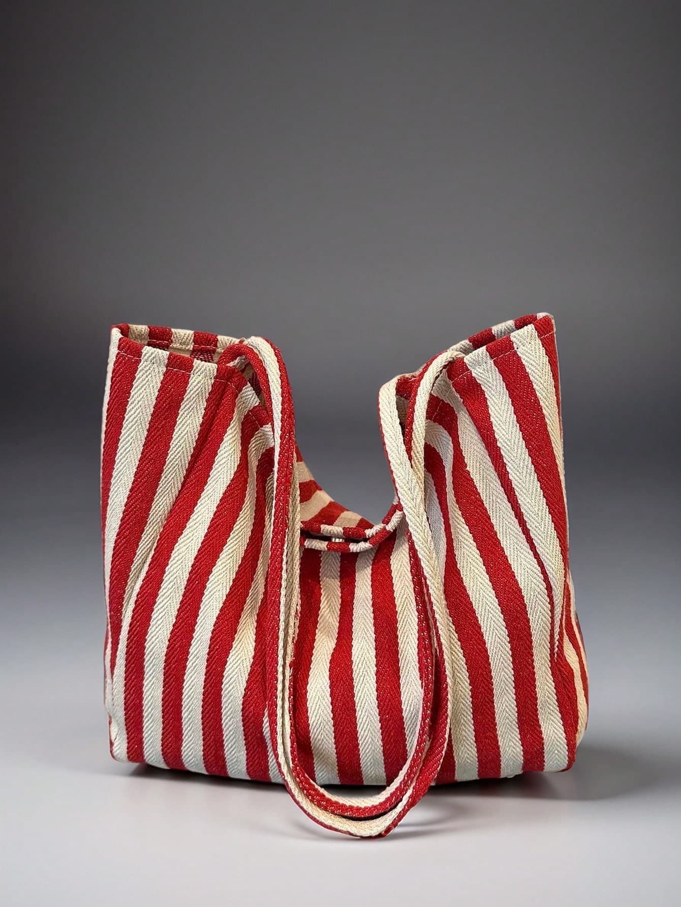 Fashionable Retro Striped Canvas Tote Bag, Large Capacity, Versatile Use, Ideal For Work, School Or Outdoor Activities,