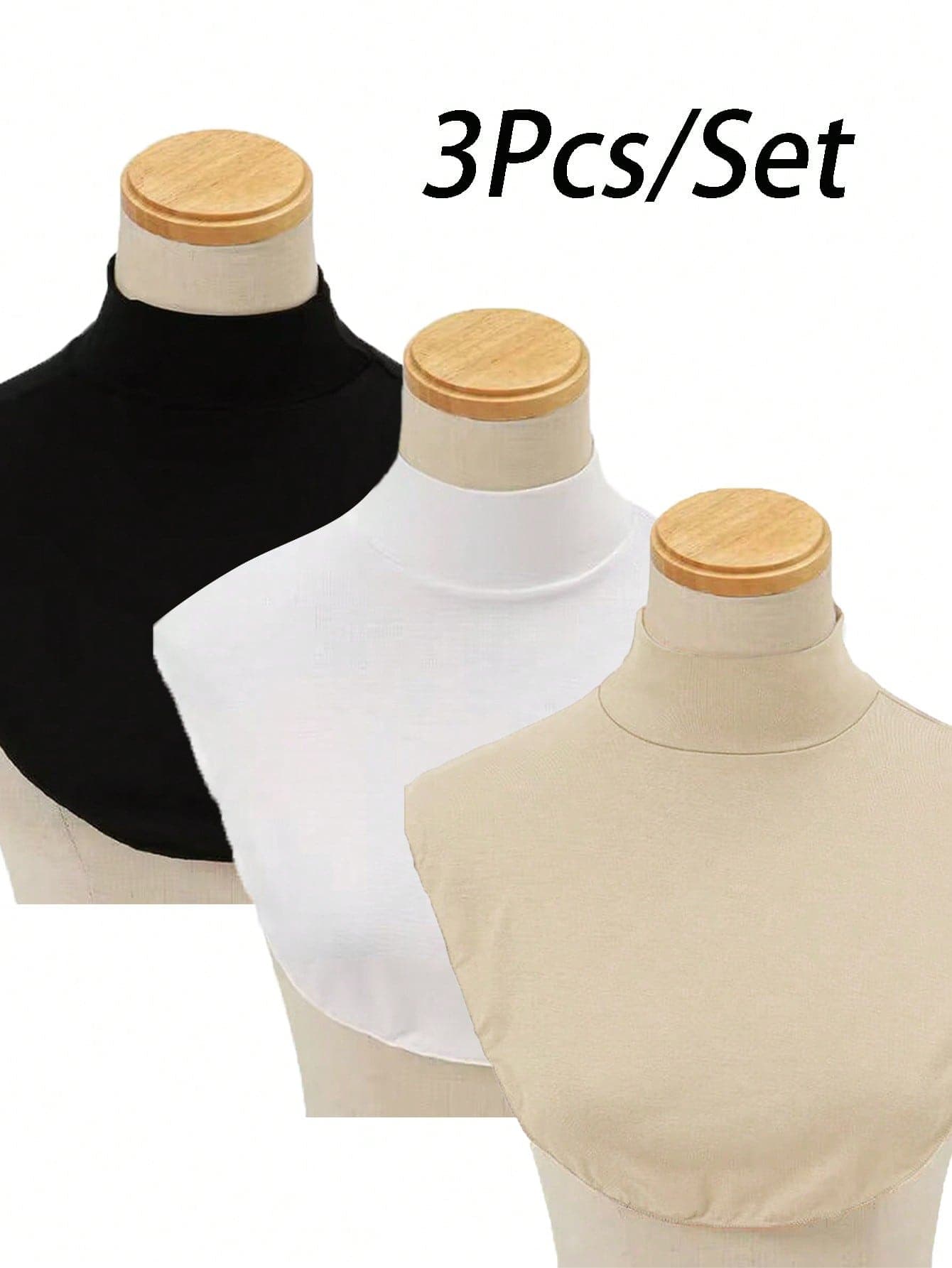 3pcs/Set Women's Warm Fleece Stand Collar Scarf, Windproof & Comfortable, Suitable For All Seasons, Perfect For Matching With Dresses
