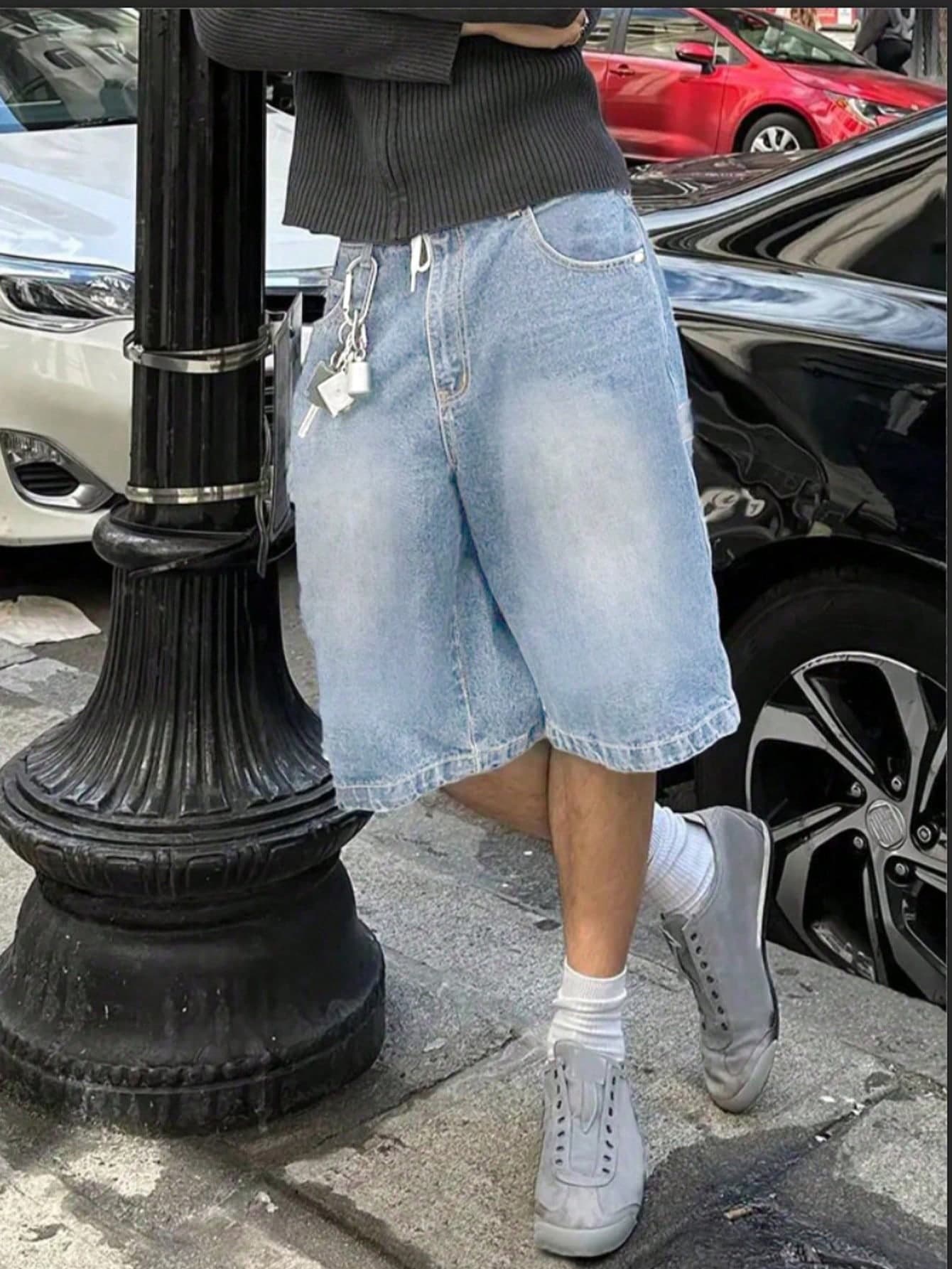 Teen Boy's Casual Loose Bermuda Denim Shorts, Summer
