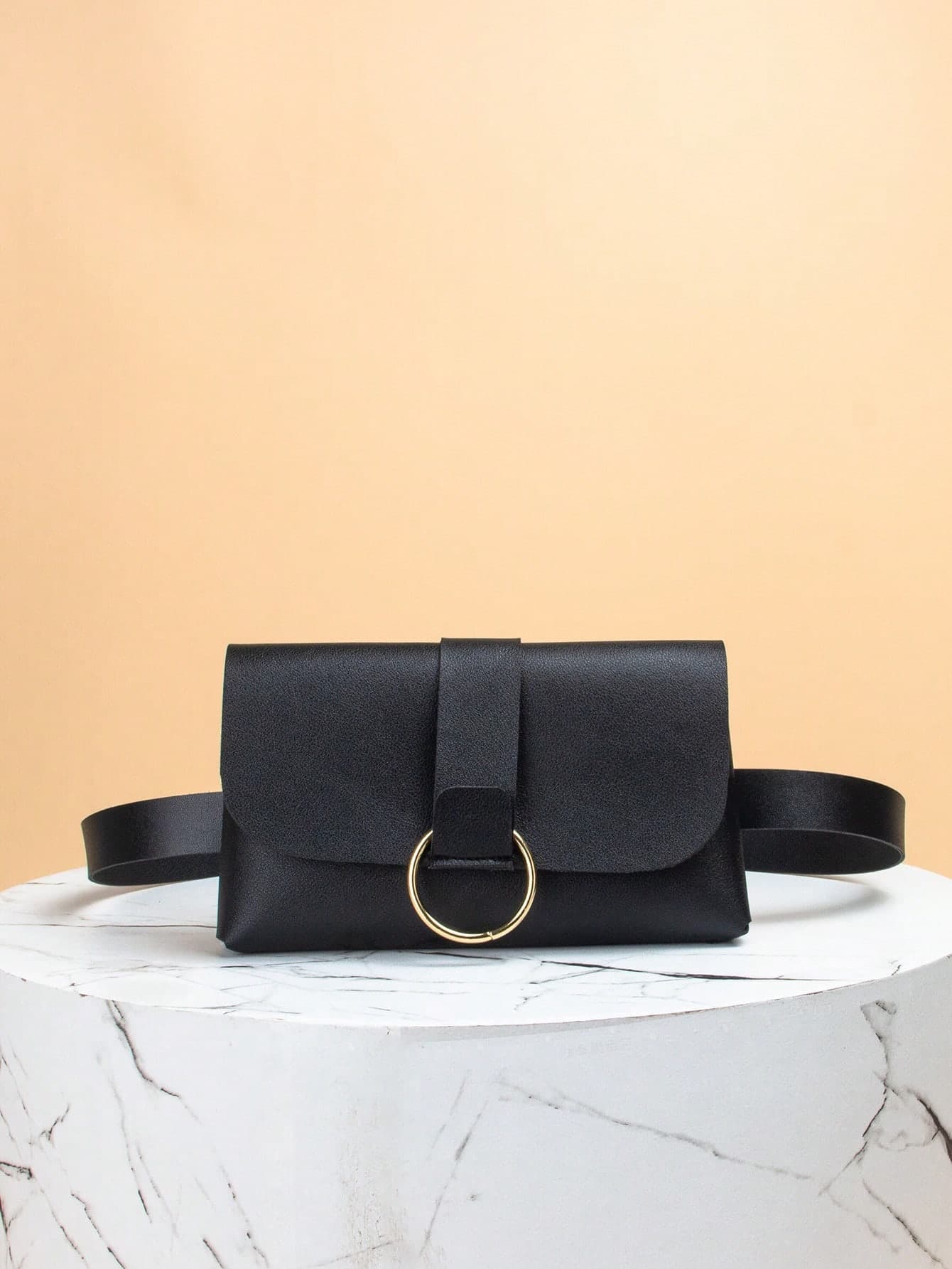 Women's Solid Color Metal Ring Decor Summer Casual Waist Bag/Crossbody Bag Dual Use