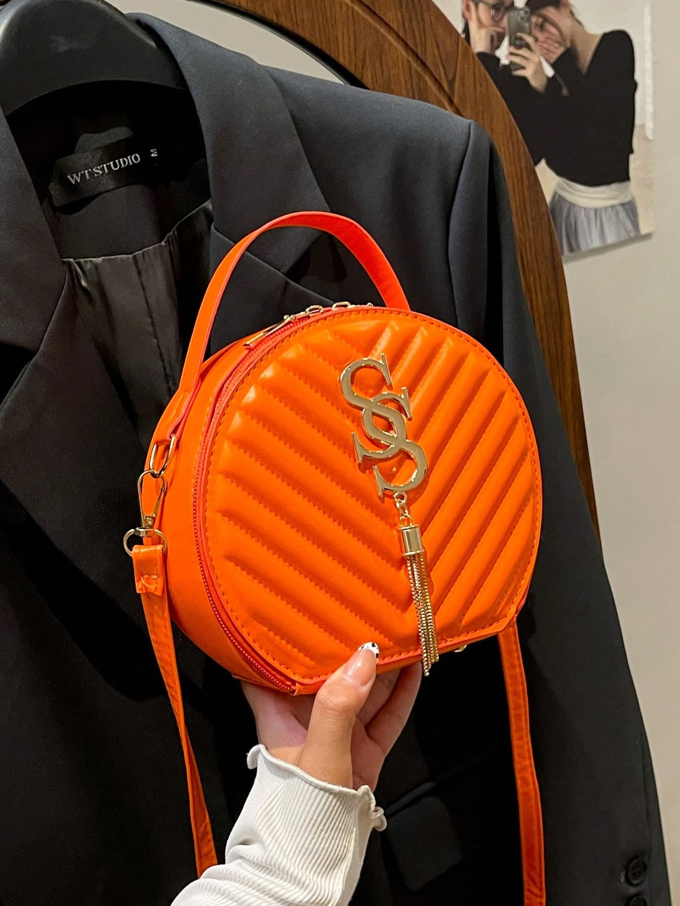 Round Design Women's Handbag Vintage PU Shoulder Bag Fashion Clutch Crossbody Bag Ladies Travel Tote
