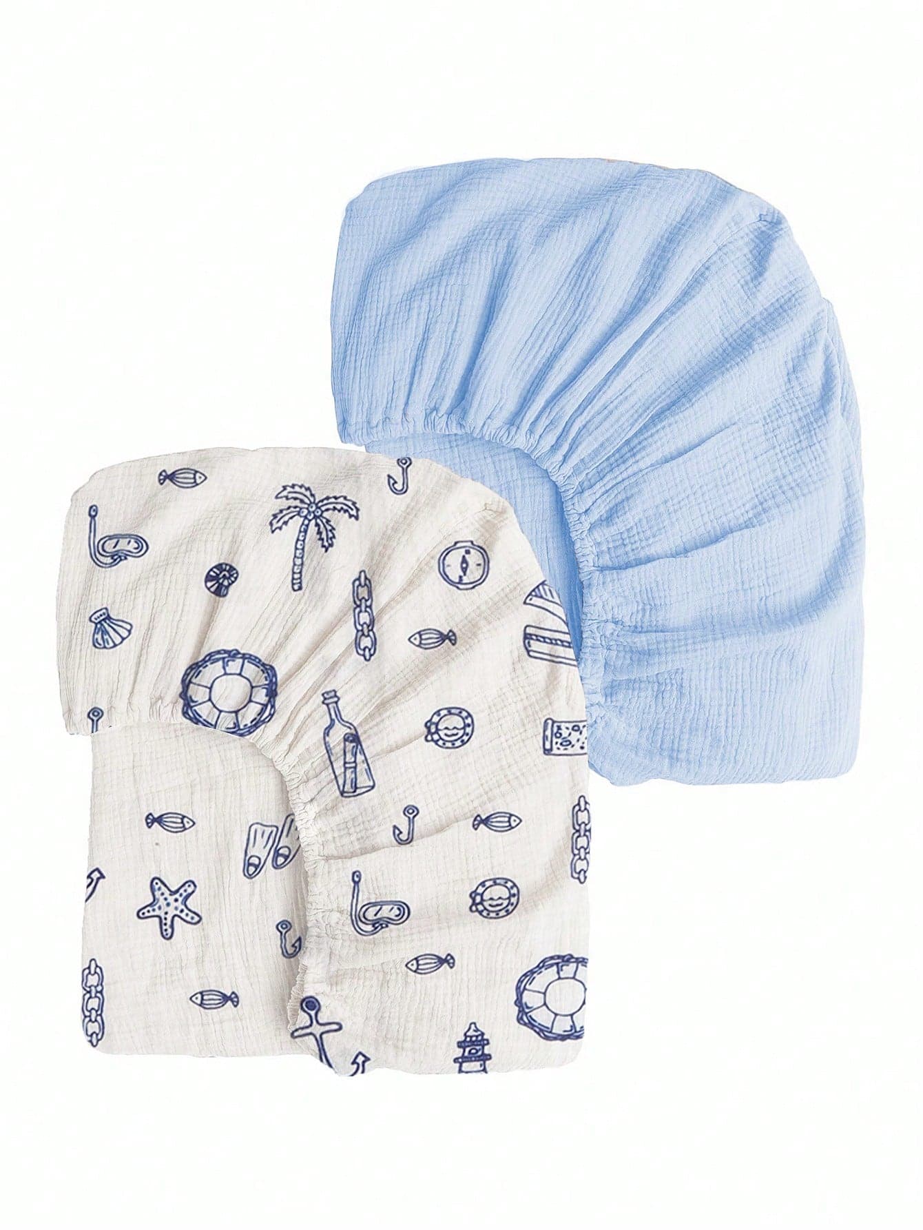 2-Piece Flat Woven Cotton Baby Crib Sheets, Soft & Breathable Infant Crib Mattress Covers, Essential Newborn Supplies