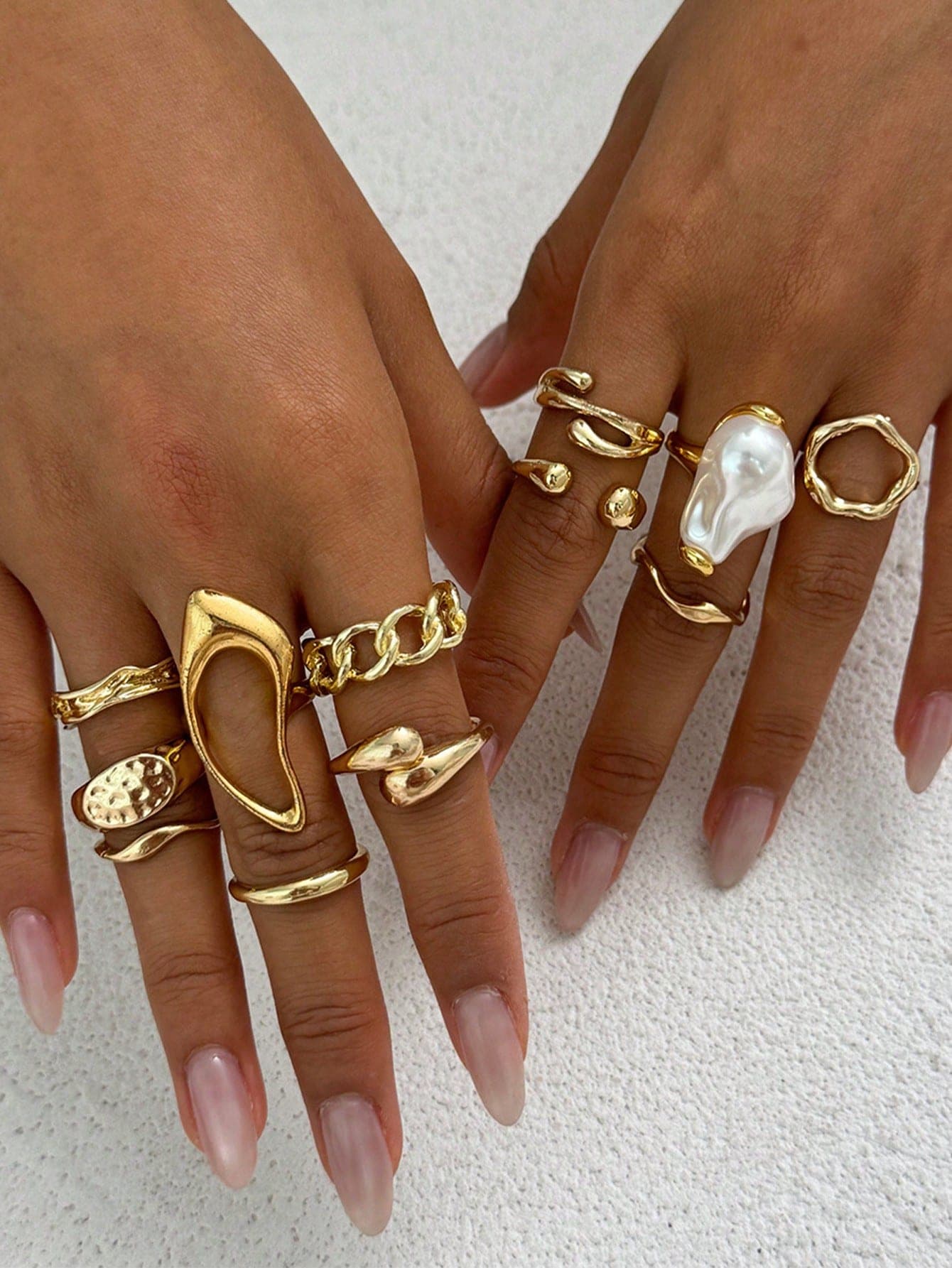 12pcs/Set Punk Style Ring Set, Women's Vintage Geometric Ring Set, Fashion Personalized Jewelry Gift, Suitable For Daily Outfit And Party Accessories (Some Rings Are Open But Not Adjustable, Please Do Not Forcibly Bend Them Or They May Break, Sizes Are Marked)