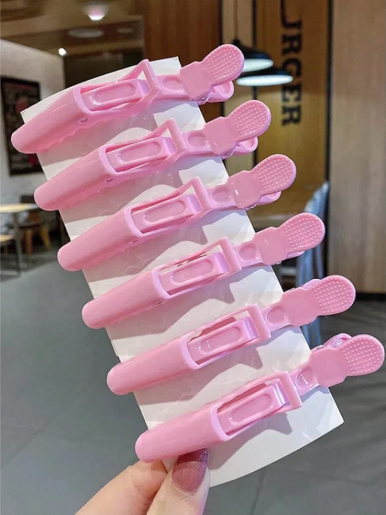 12pcs/Set Pink Salon Crocodile Clips, Plastic Crocodile Hair Clips, Seamless Bangs Clips, Duck-Bill Crocodile Clips, Makeup Artist Positioning Clips, Hairstylist Sectioning Clips, Salon Or Hotel Anti-Slip Crocodile Clips, Multi-Function Hair Clips, Hair Styling Tools - Black, Neutral Colors, Plastic Material, Hair Styling Tools, Hair Salon Products And Accessories, Hair Dryer, Hair Hair Products, Hair Tools, Hair Stuff, Hair Care, Curly Hair Brush, Hairdressing Equipment,Travel Essentials,Travel Essential,Hairstyle,Hairdressing,Hair,Travel,Hair Products,Hair Tools,Hair Stuff,Barber,Barber Accessories,Barbershop,Hairdressing Equipment