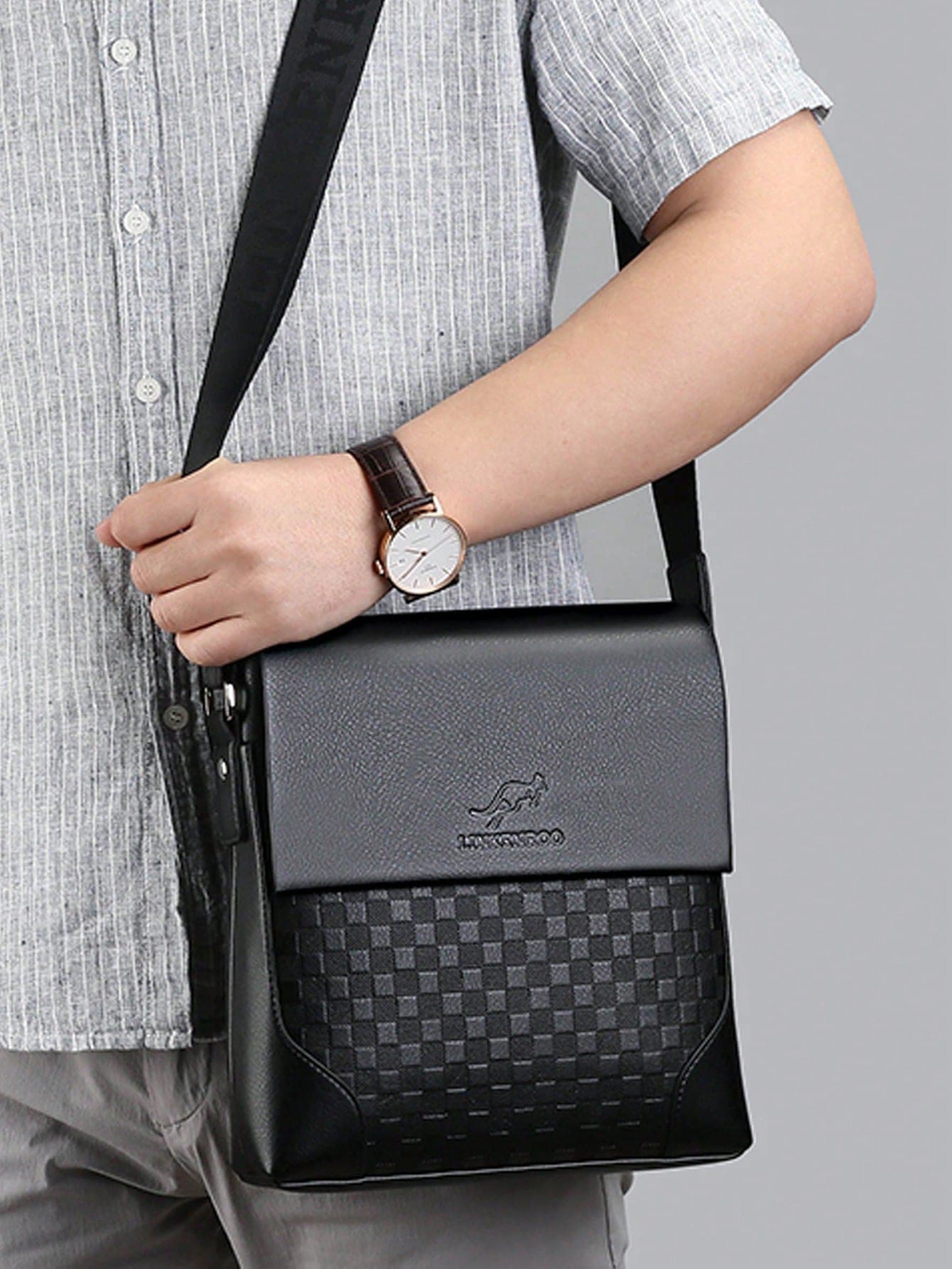 Fashion PU Leather Shoulder & Crossbody Bag, Large Capacity Business Casual Travel Bag For Commuting, Easter,Y2k,Fathers Day Gifts