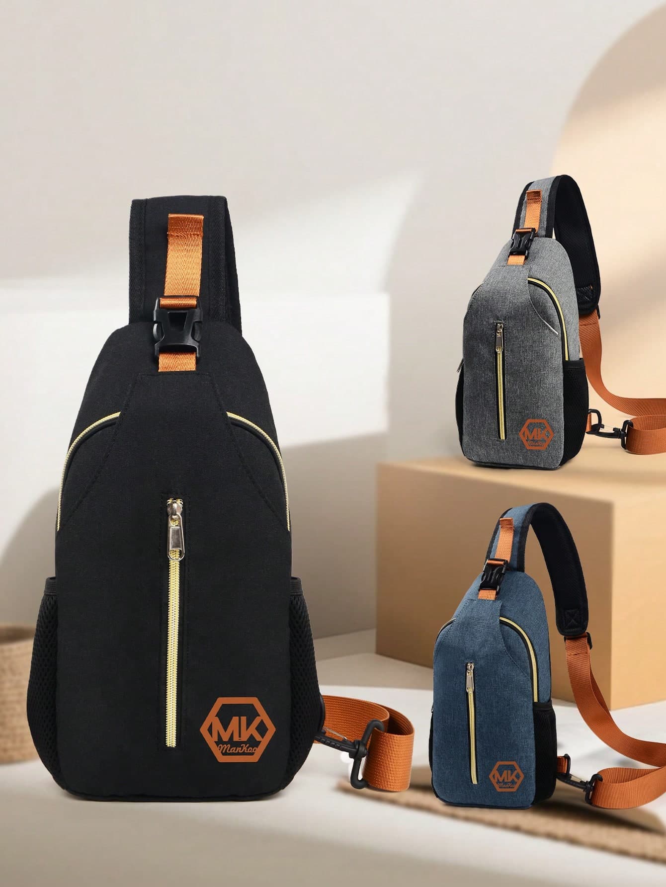 Men's New Versatile Contrast Color Fanny Pack Sporty Man Bag Shoulder Bag Korean Style Chest Bag Crossbody Bag With Large Capacity, Gift For Men, Camping, Camping