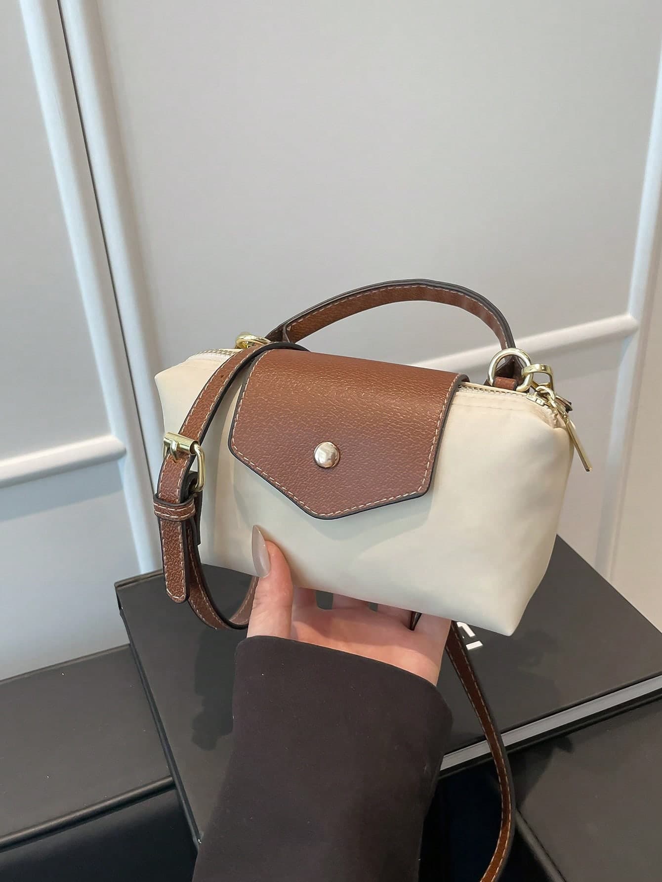 Elegant Solid Color Mini Handbag With Adjustable Shoulder Strap, Ideal Gift Bag For Parties,