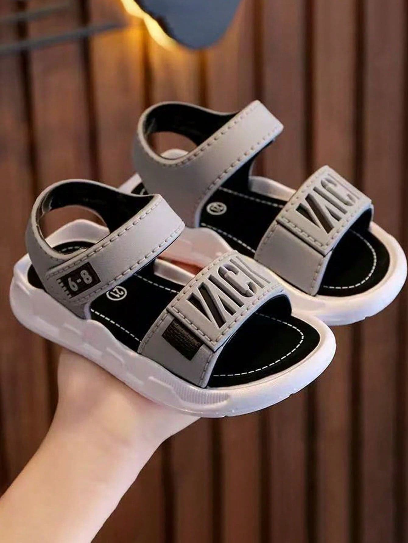 1 Pair Kid Boys' PVC Soft Bottom Non-Slip Sandals, Toddler & Little/Big Boys Summer Shoes
