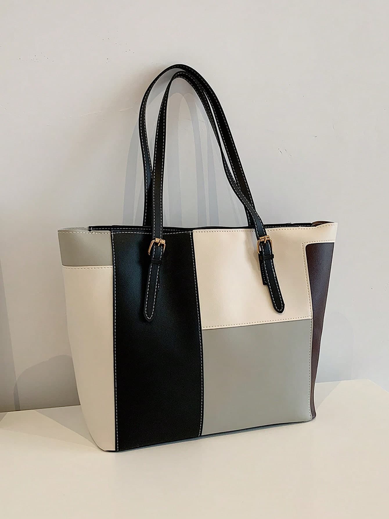 Fashionable High Capacity Multi-Pocket Shoulder Tote Bag, Casual Large Handbag For Women, 32*12*28cm, Can Fit Laptop, Minimalist And Stylish For Leisure/Holiday ,Vacation Essentials, Vacation