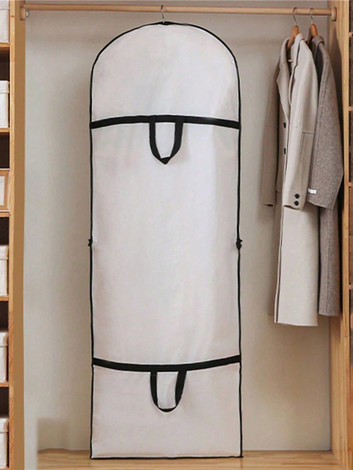 1pc Long Wedding Dress Dust Cover, Evening Gown Garment Bag, Bridal Gown Storage Bag, School Supplies Organizer, Dorm Essential Clothes Storage Bag, Wardrobe Organizer, Bedroom Storage Bag